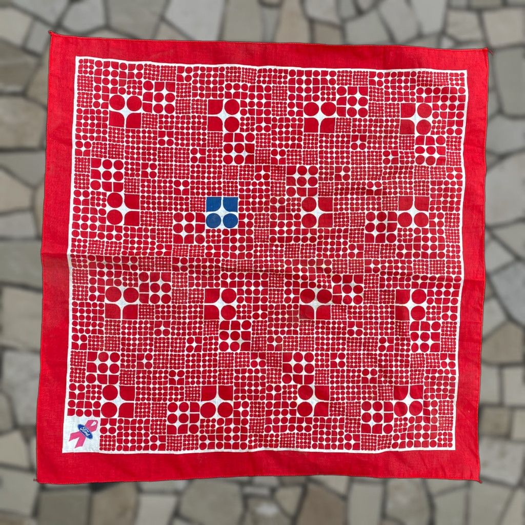 Vintage VINTAGE 1950s Ford Autos Handkerchief Mechanic Bandana Size ONE SIZE - 1 Thumbnail