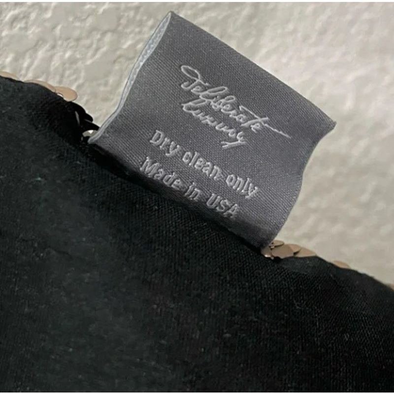 The Unbranded Brand Aviva Stanoff Mermaid Pillow 12" x 20" Gold & Black Sequin Size ONE SIZE - 4 Thumbnail
