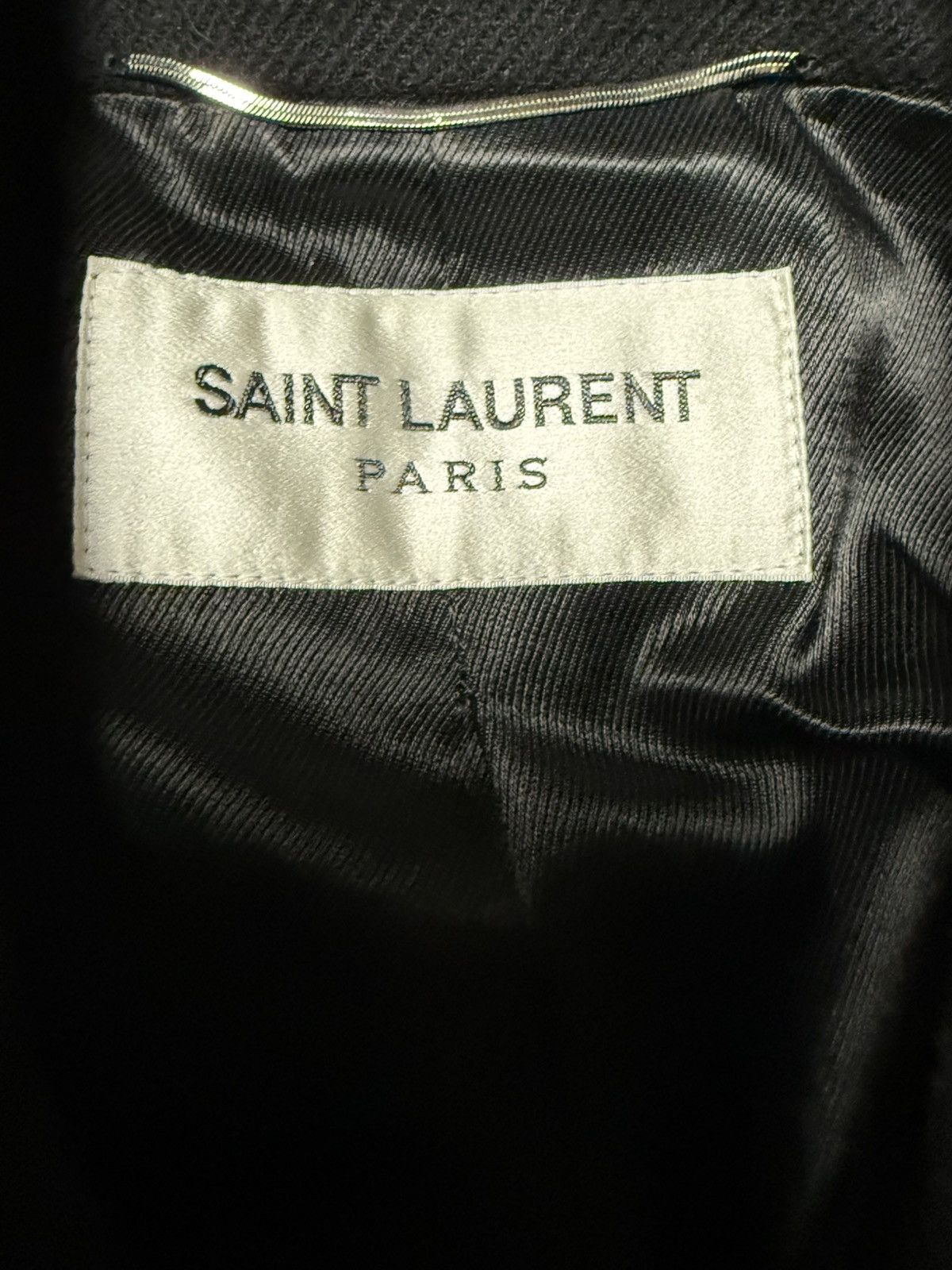Saint Laurent Paris F/W24 Peak Collar Chesterfield Jacket by Anthony Vaccarello Size US M / EU 48-50 / 2 - 2 Thumbnail