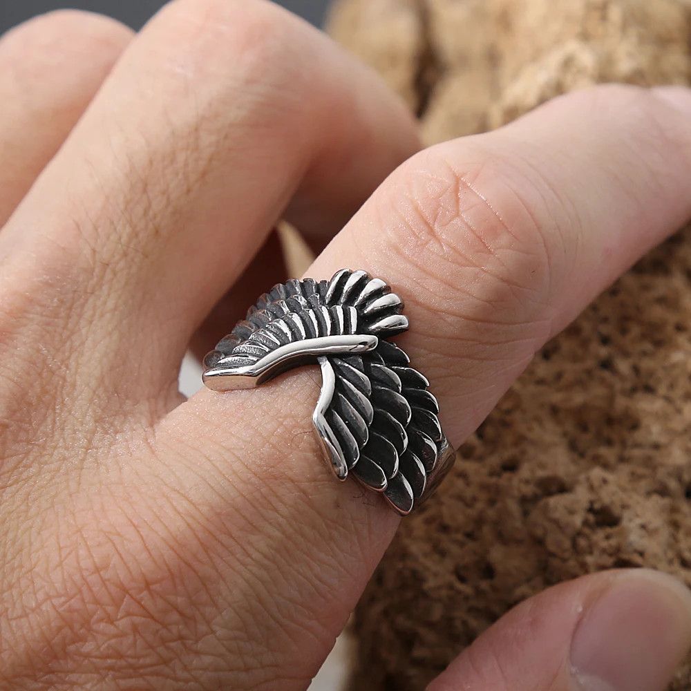 Jewelry Creative Angel Wing Ring Size ONE SIZE - 1 Thumbnail