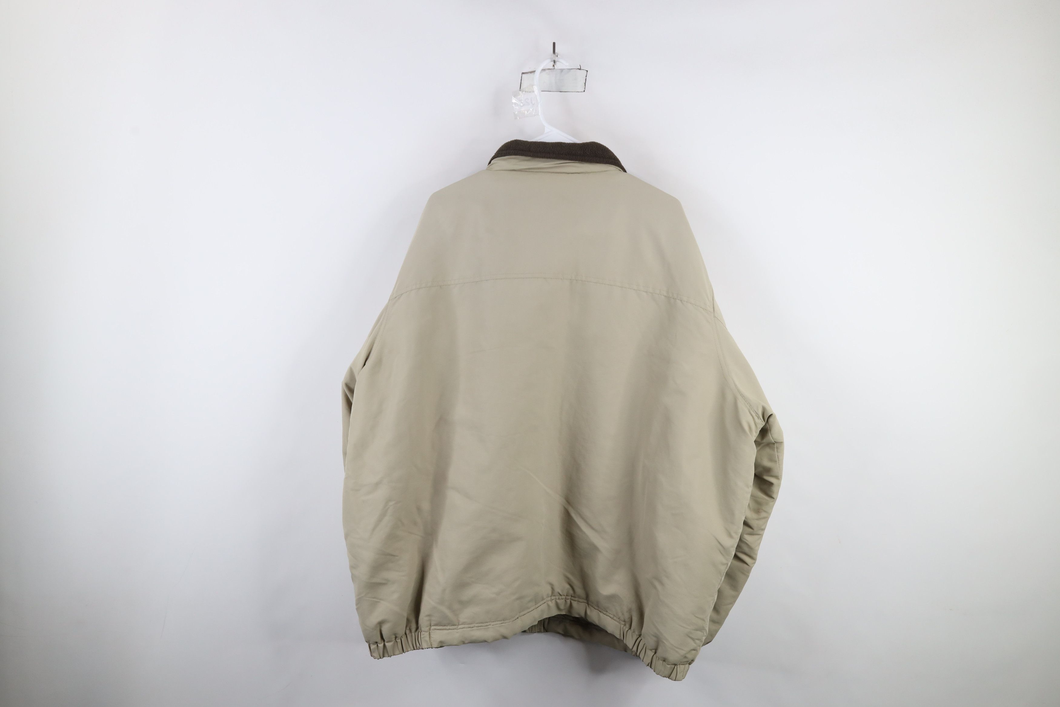 Vintage Vintage 90s Streetwear Blank Full Zip Bomber Jacket Beige Size US XXL / EU 58 / 5 - 14 Thumbnail