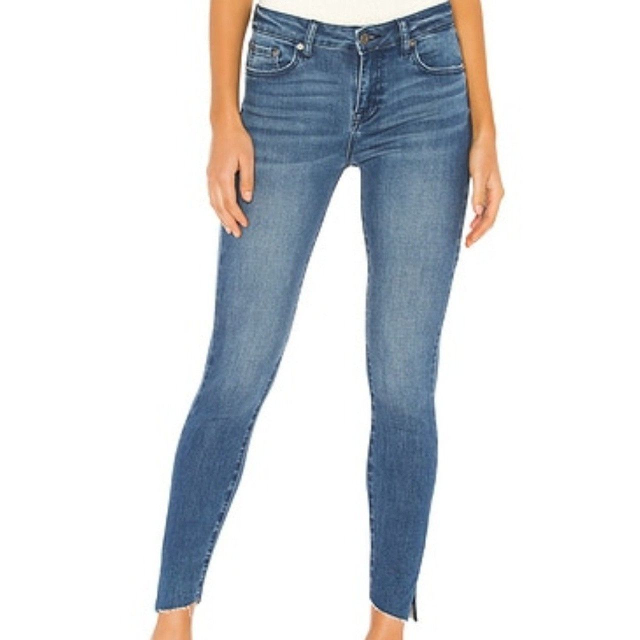 Pistola Pistola Audrey Mid Rise Skinny Jeans Raw Hem Medium Wash Jea Size 28" / US 6 / IT 42 - 1 Thumbnail