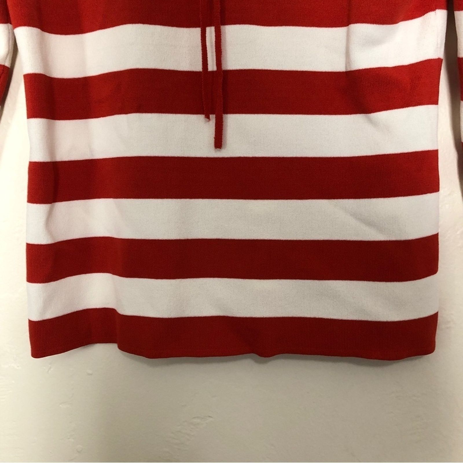 Other Kenar Red and White Striped Square Neck Tie Knot Sweater Top Size L / US 10 / IT 46 - 6 Thumbnail