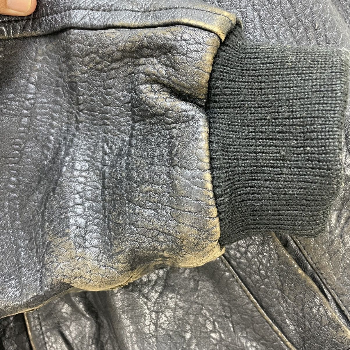 💥Vintage Japanese Brand JUNmen Bomber Leather Jacket
