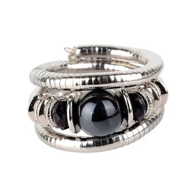 Jewelry Black Agate Stretch Bracelet Size ONE SIZE - 3 Thumbnail