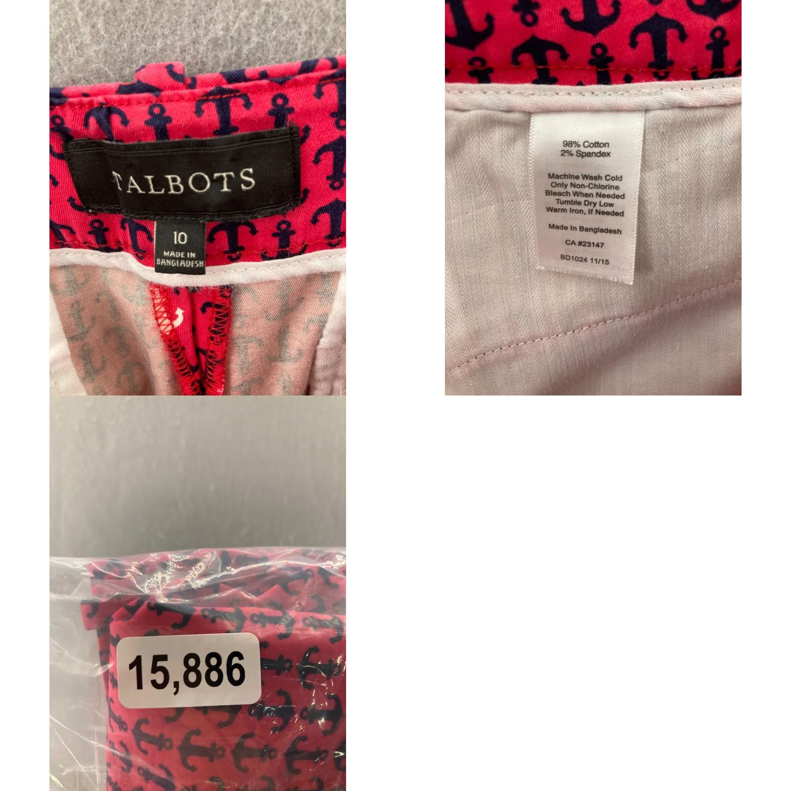 Talbots Talbots Pink Bermuda Shorts Womens 10 Beach Travel Sailboats Pattern Solid Mid Rise Comfort Size 32" / US 10 / IT 46 - 8 Thumbnail