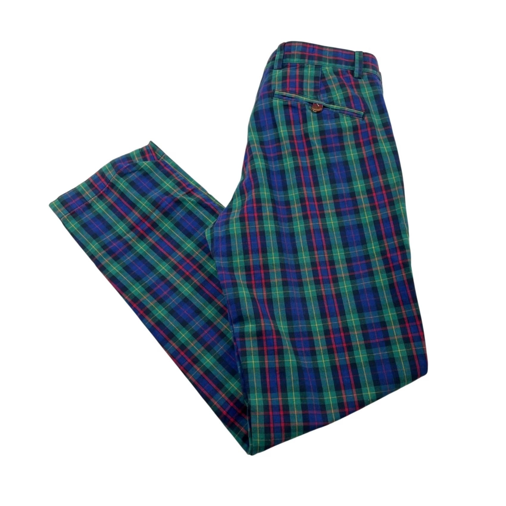 Brooks Brothers Brooks Brothers Red Fleece Men's Chino Pants Flat Front 100% Cotton Plaid Blue/Red 32x32 Slim? Regular Mens Pants Size US 32 / EU 48 - 2 Thumbnail