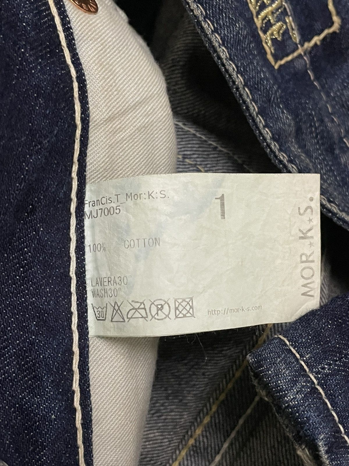 FranCisT MOR.K.S VINTAGE FRANCIS MORKS RARE DESIGNER ARCHIVE PUN PATCH DENIM Size US 29 - 18 Thumbnail