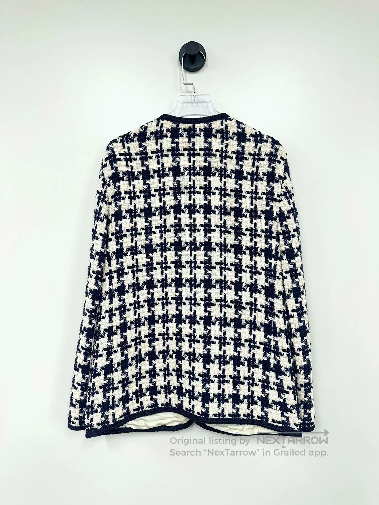 Gucci Guicci Black and White Houndstooth Tweed Open Cardigan Jac Size M / US 6-8 / IT 42-44 - 2 Thumbnail