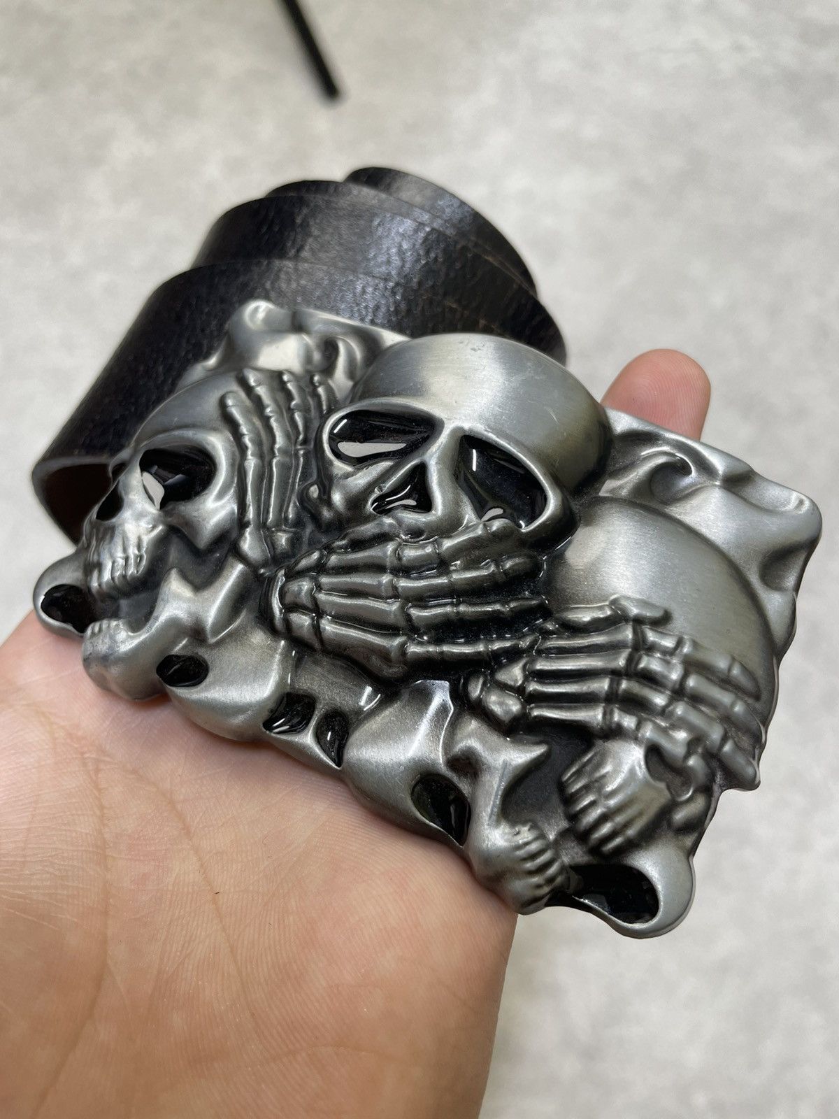 Hysteric Glamour Y2K Opium Archive Leather Belt – Skeleton Chopper Buckle Size ONE SIZE - 1 Thumbnail