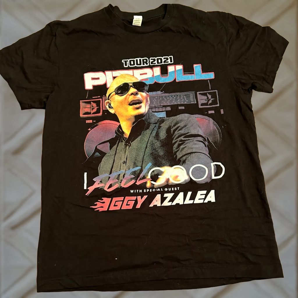 Vintage Pitbull x Iggy Izalea 2021 I Feel Good Tour Concert T-Shirt Men’s Medium Black M Shirt Mens Tour T-Shirt Size US M / EU 48-50 / 2 - 1 Thumbnail