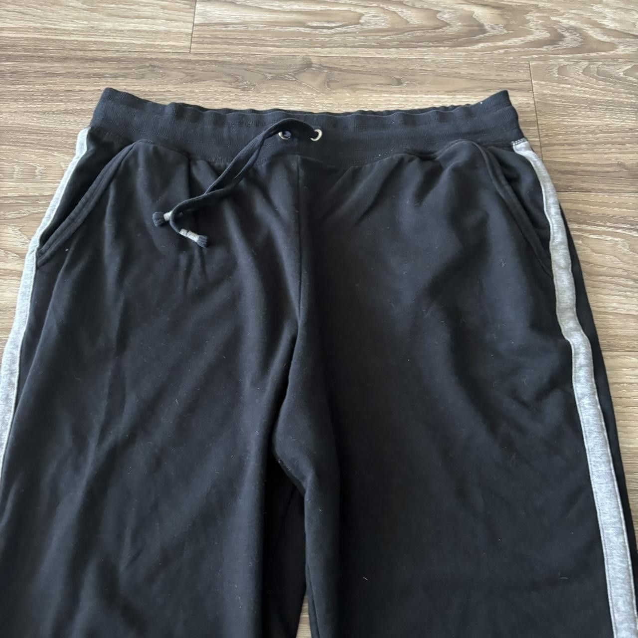 Vintage Crazy Vintage Y2K/2000s Baggy Black Grey Striped Sweatpants! Fits L Size US 36 / EU 52 - 3 Thumbnail