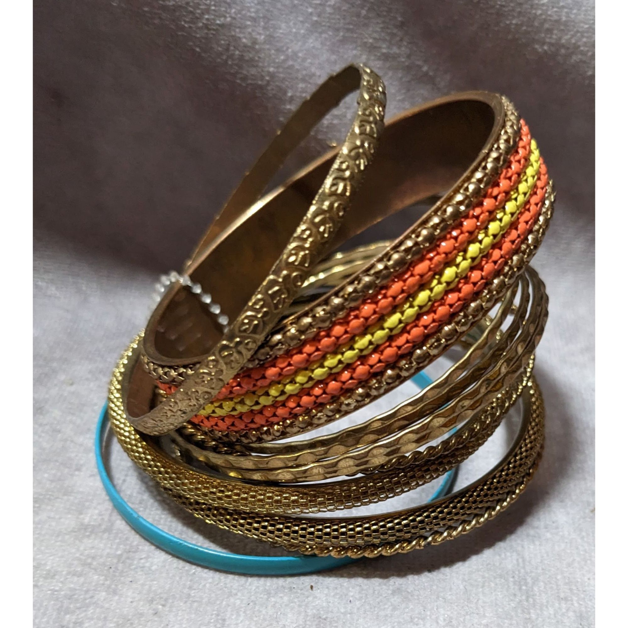 Other Gold Tone Orange And Blue Metal Bangle Bundle (11) Size ONE SIZE - 7 Thumbnail