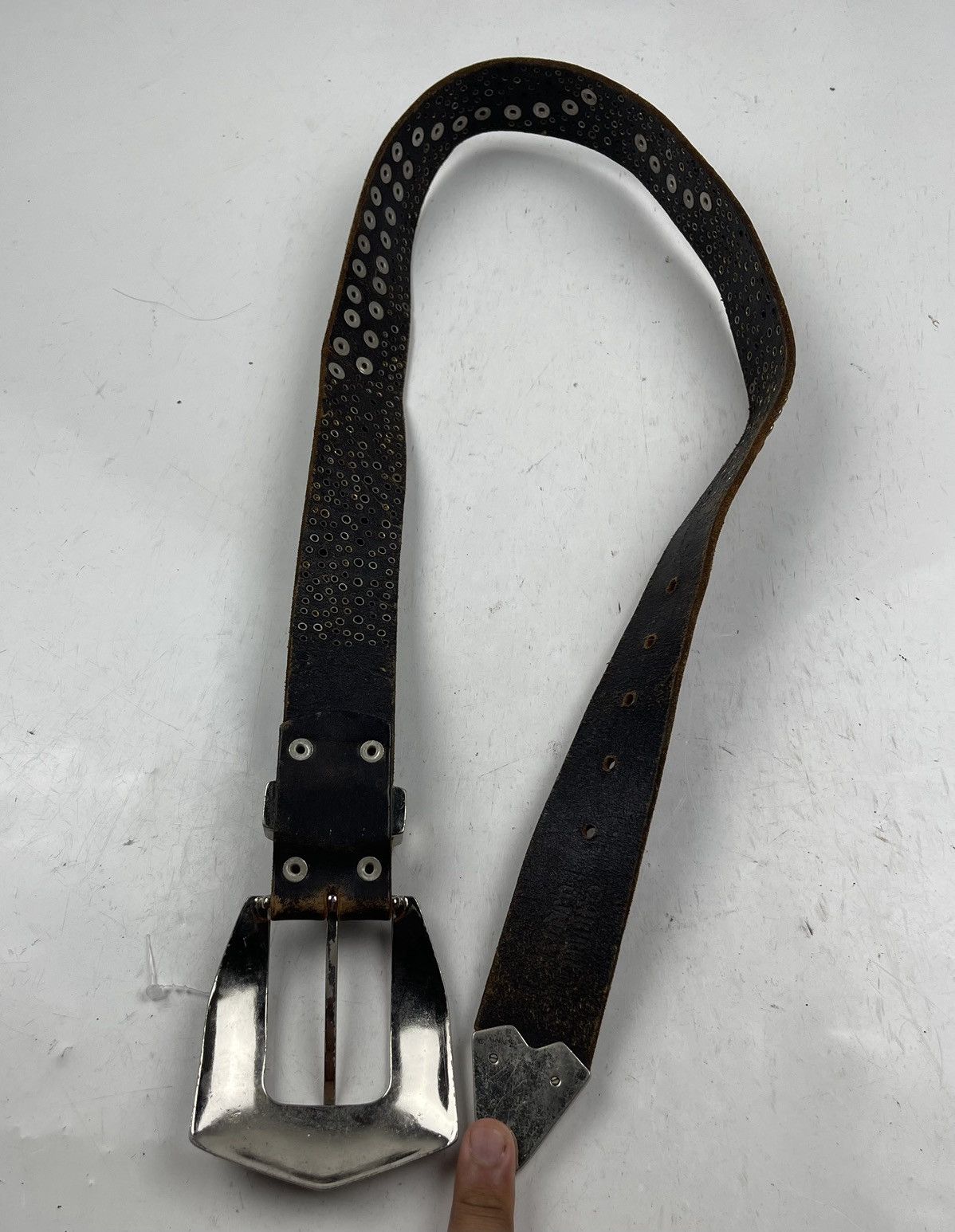 Seditionaries punk style studded leather belt tc49 Size 30 - 6 Thumbnail