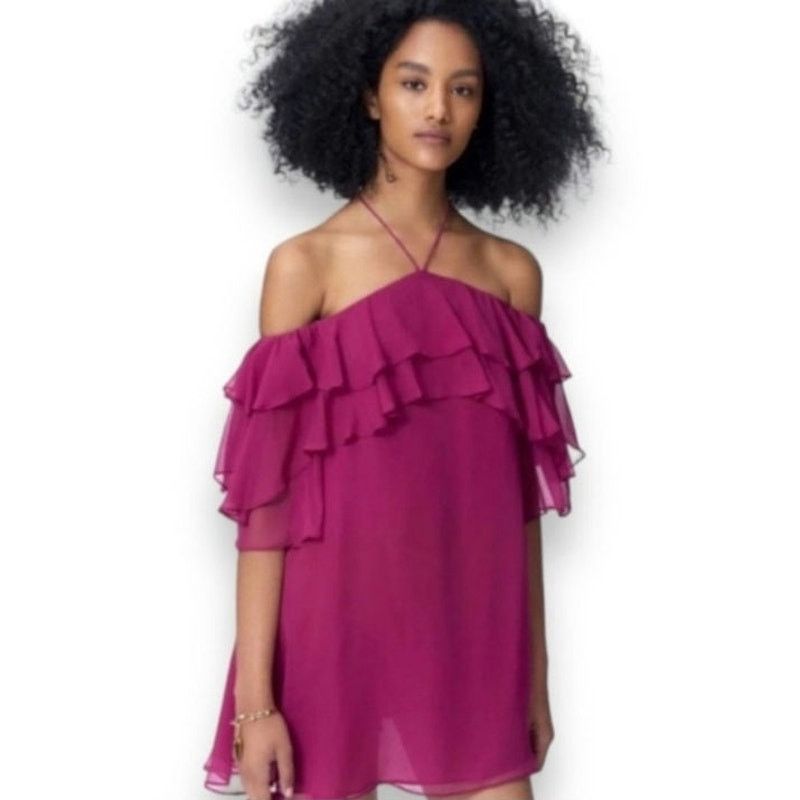 Rebecca Minkoff Rebecca Minkoff Dena Halter Neckline Ruffled Dress Size S Size S / US 4 / IT 40 - 1 Thumbnail