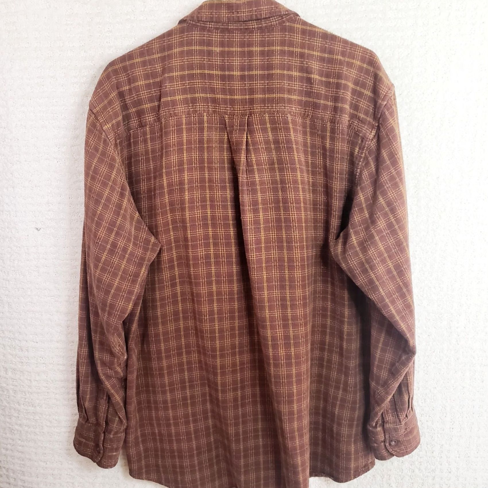 Vintage Woolrich Shirt Plaid Button-Down Long Sleeve 100% Cotton Linen-Look Brown Woolrich Mens L Regular Pocketed Size US L / EU 52-54 / 3 - 6 Thumbnail