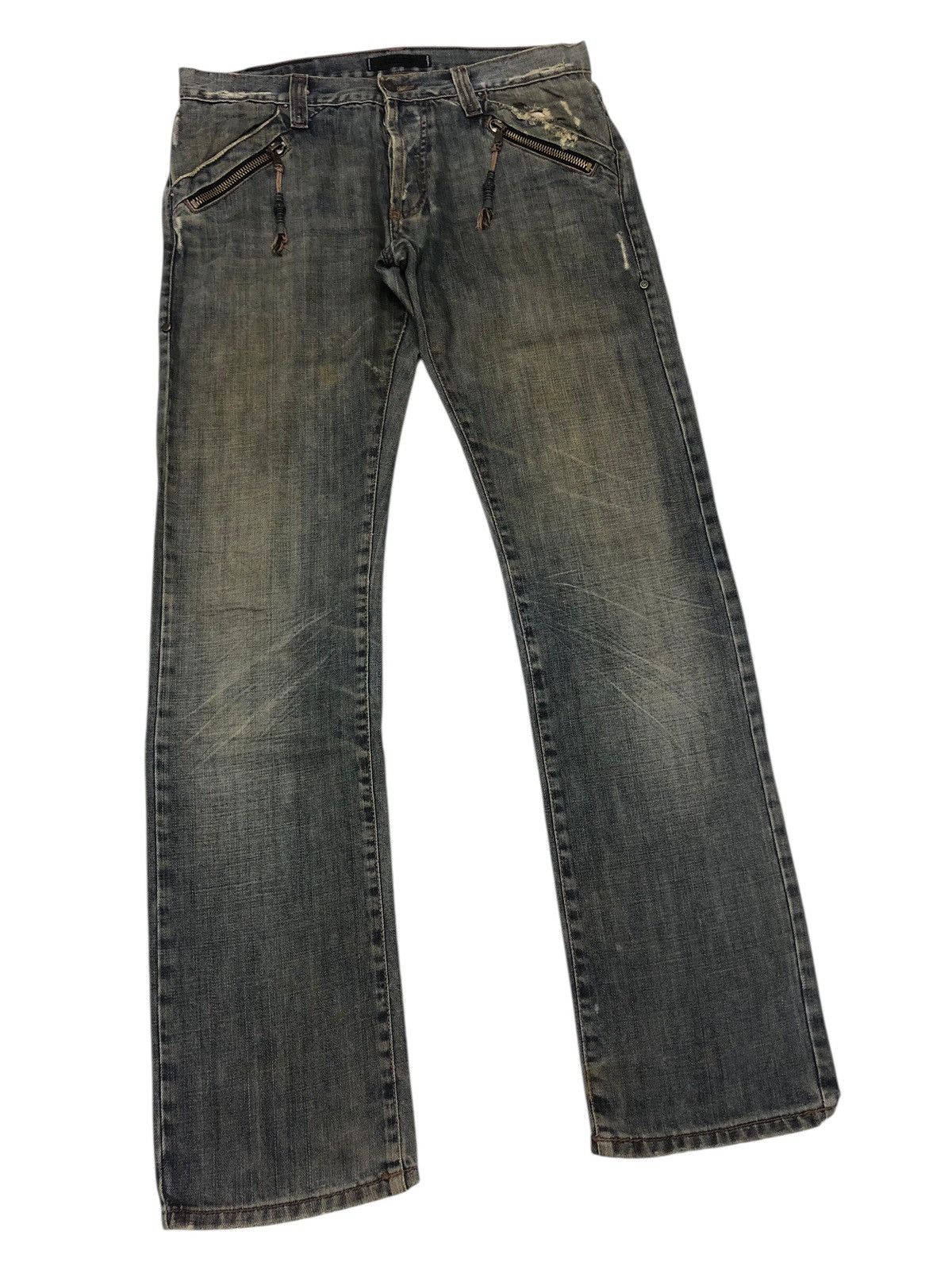 Kapital 🔥ABSOLUTE JOY EARTHY MUD WASH DISTRESSED DENIM JEANS Size US 34 / EU 50 - 3 Thumbnail