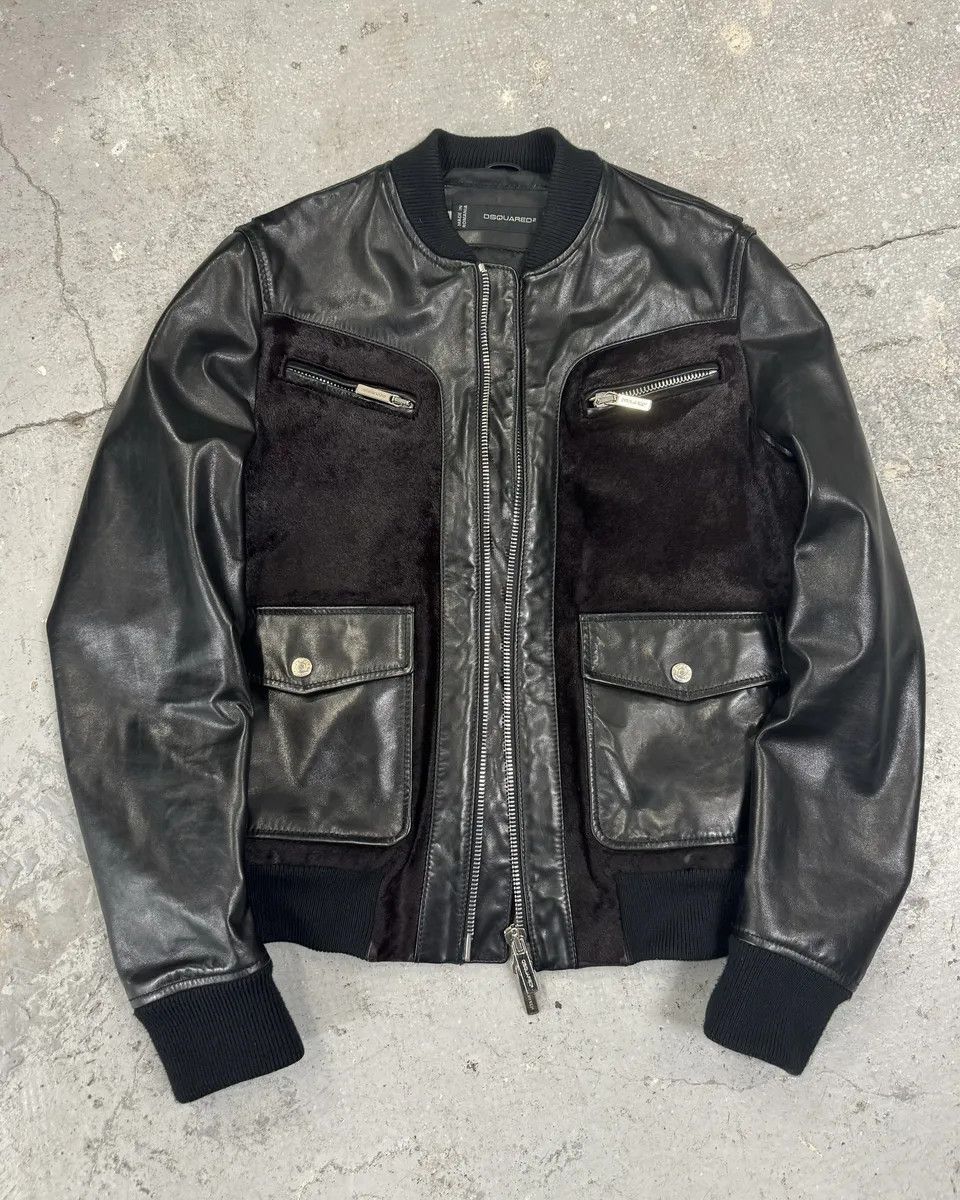 Dsquared2 SS2013 Dsquared2 Black & Brown Pony Hair Leather Alpha Jacket Size US S / EU 44-46 / 1 - 2 Thumbnail