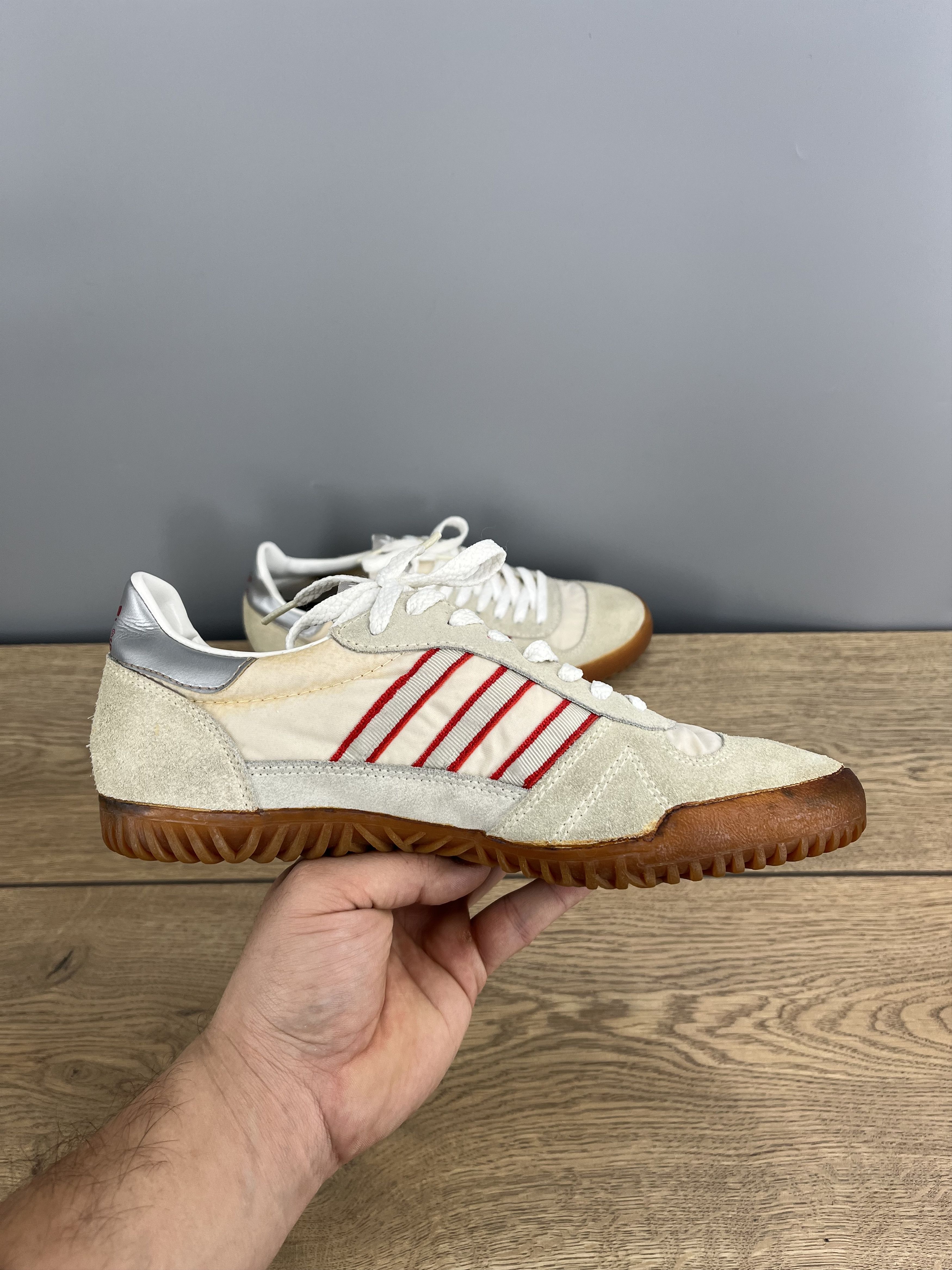 Adidas adidas Indoor Super II Vintage Suede Sneakers Cream Red Size US 7 / IT 37 - 6 Thumbnail