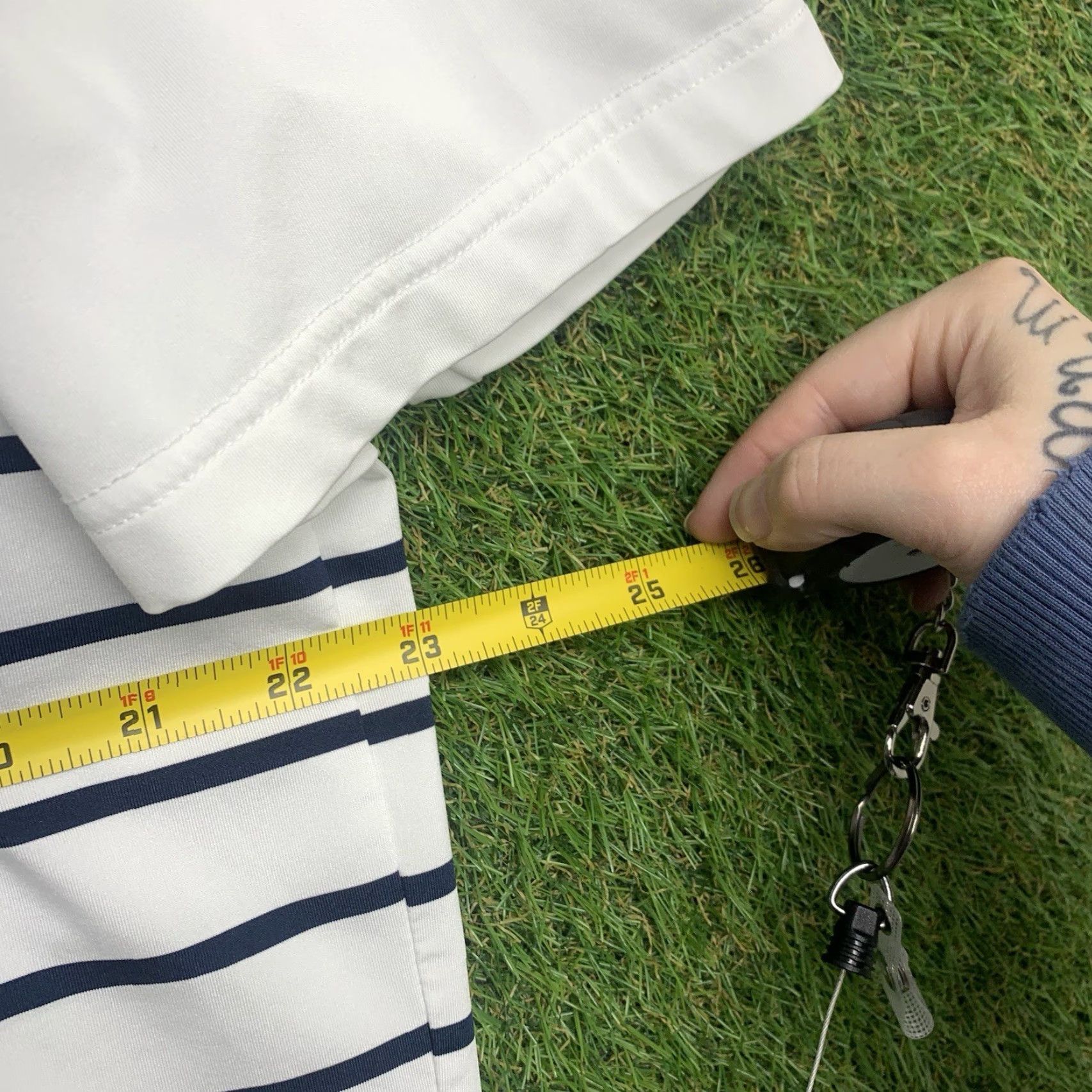 Ralph Lauren Ralph Lauren RLX Shirt Mens Large White Golf Polo Striped Athletic Whicking Sportswear Size US L / EU 52-54 / 3 - 7 Thumbnail
