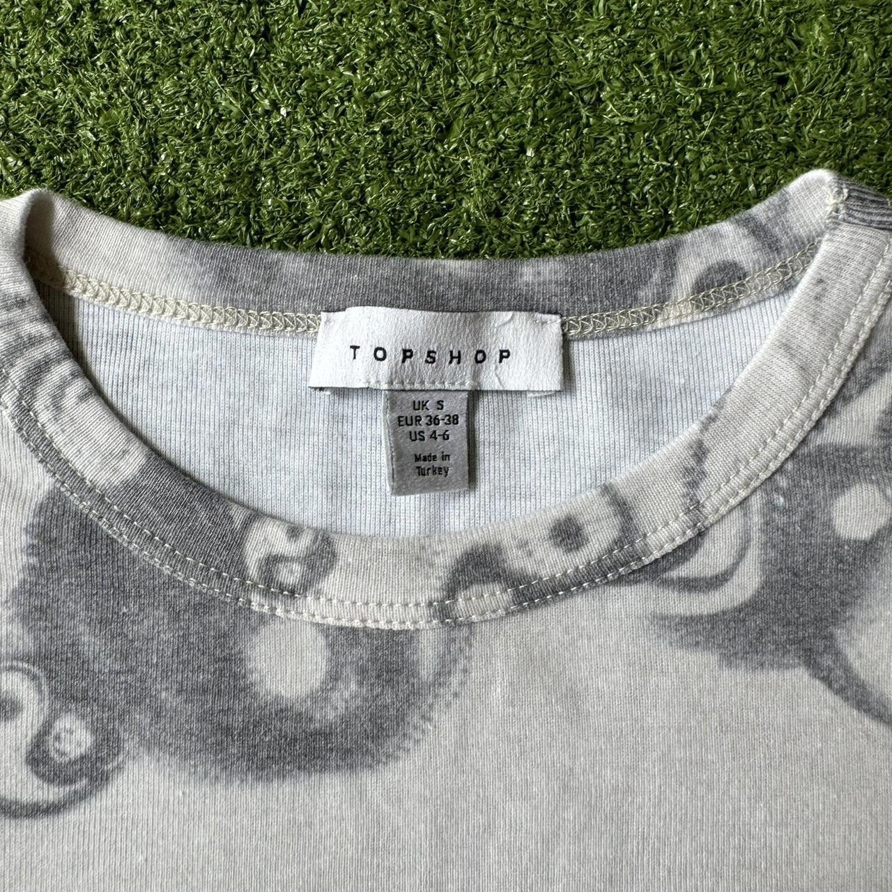 Topshop Topshop Women's White and Grey Tshirt Size S / US 4 / IT 40 - 2 Thumbnail