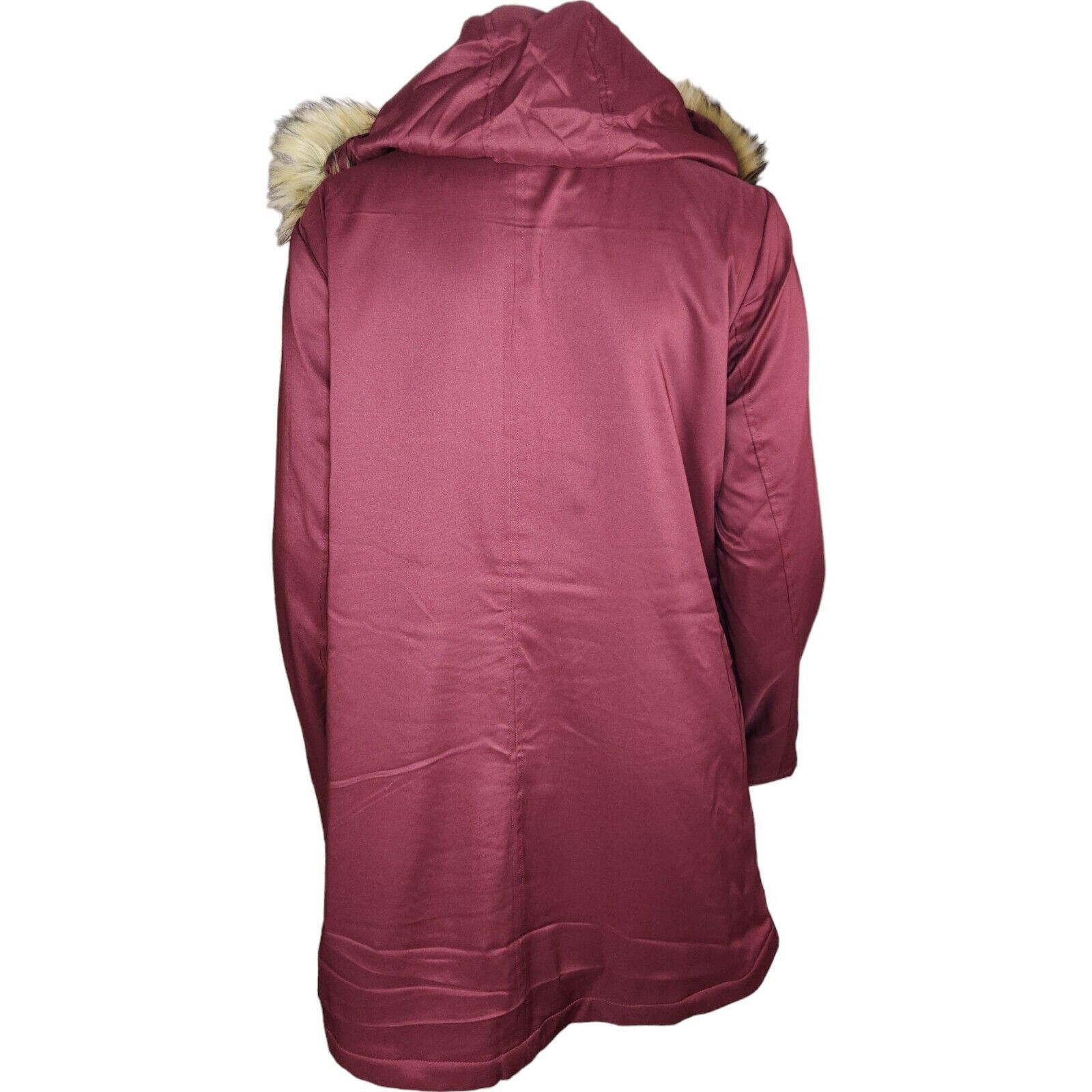 Denim & Co. Denim & Co Zip Front Twill Jacket Faux Fur Hood Wine Medium Size M / US 6-8 / IT 42-44 - 8 Thumbnail