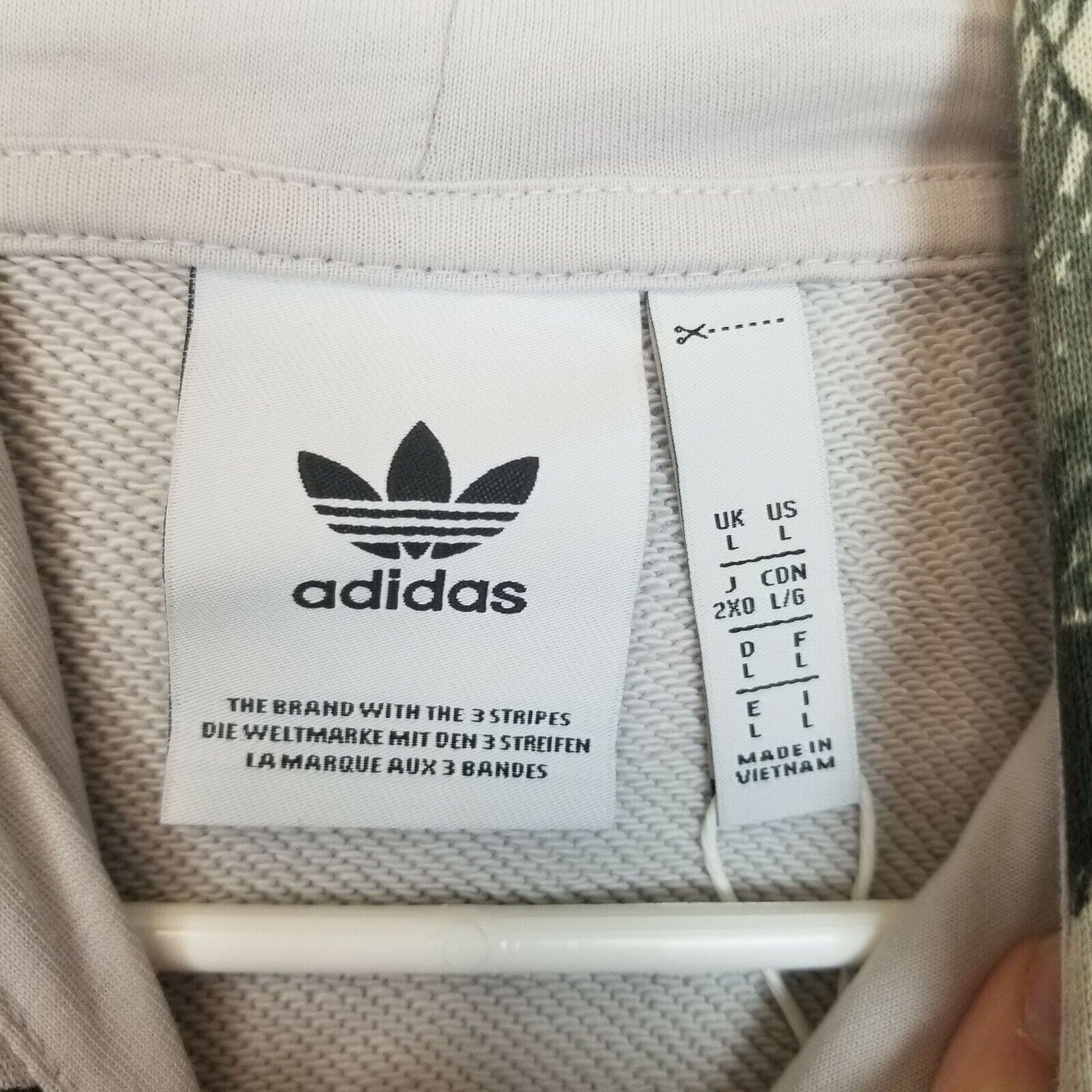 Adidas Adidas Mens Camo Block Hoodie Sweatshirt Size L Gray Active Size US L / EU 52-54 / 3 - 5 Thumbnail