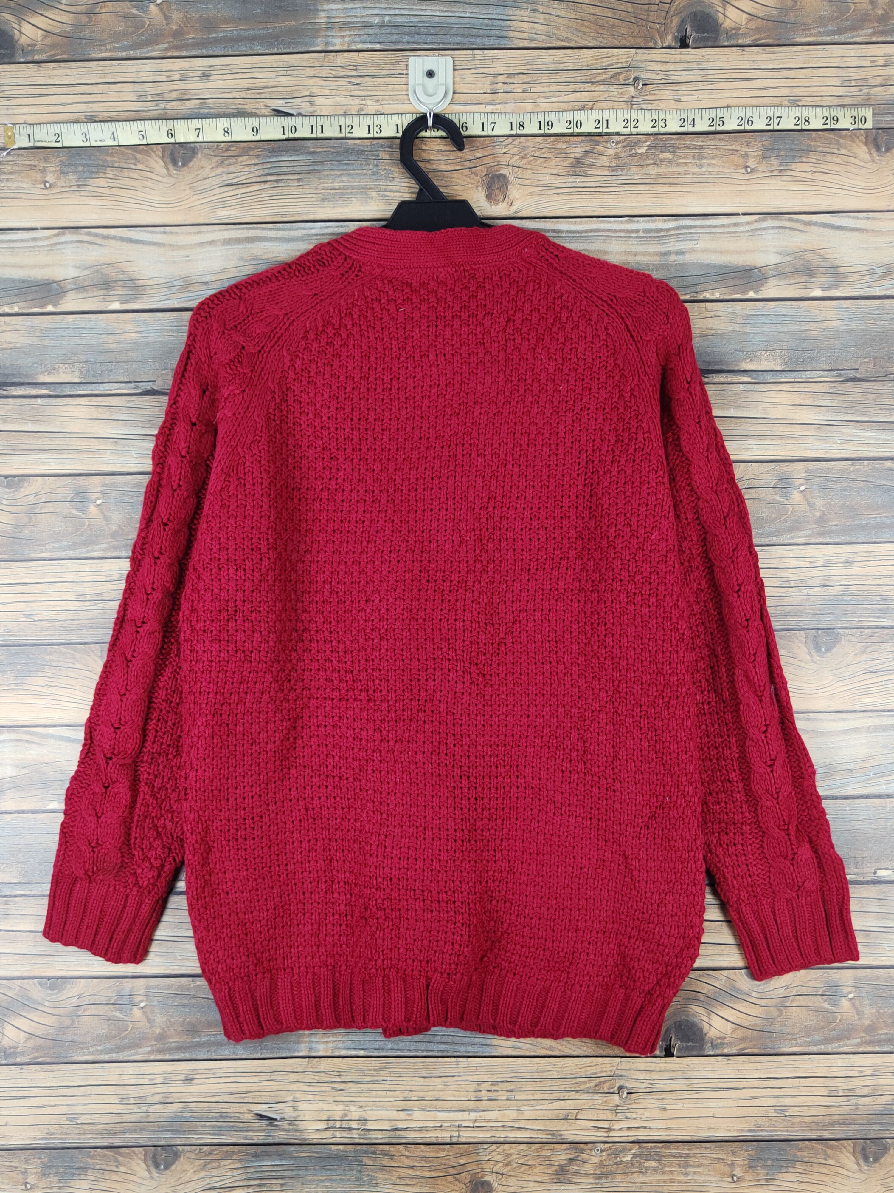 Aran Isles Knitwear × Japanese Brand GU Red cable Knitwear Cardigan #W1435 Size US S / EU 44-46 / 1 - 7 Thumbnail