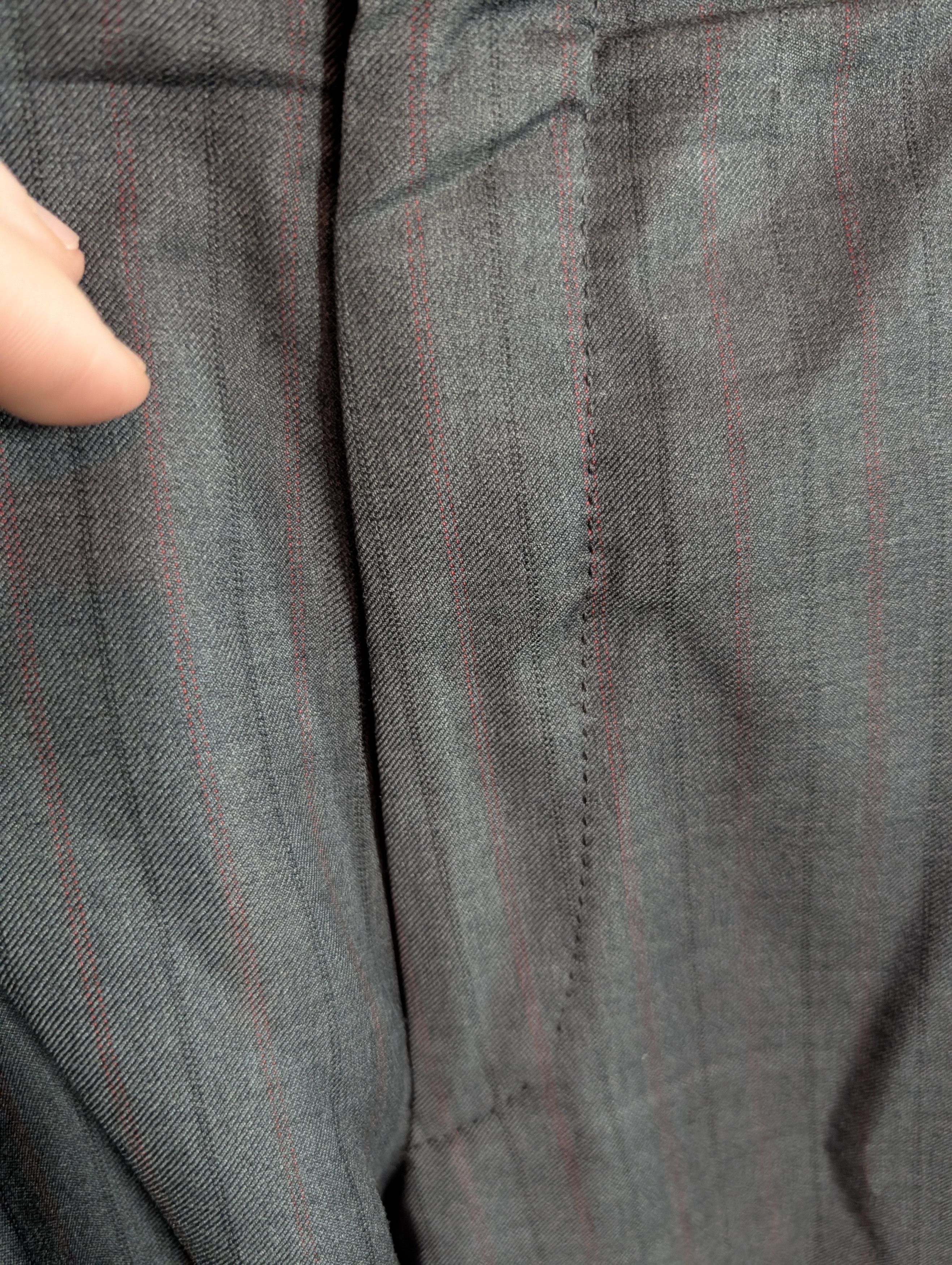 Isaia Timeless 140s wool pinstriped logo embroidery cuff pants Size US 40 / EU 56 - 3 Thumbnail