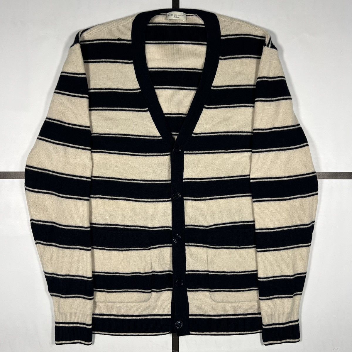 Dries Van Noten |[ 2010’s Dries Van Noten Wool Blend Striped Cardigan ]| Size US M / EU 48-50 / 2 - 2 Thumbnail