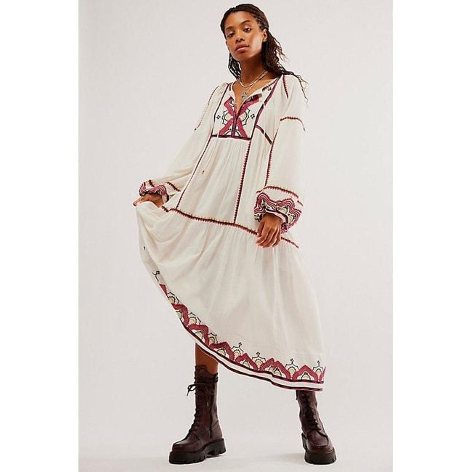 Free People New FREE PEOPLE Sweet Escape Midi Dress $198 SMALL Ivory Size S / US 4 / IT 40 - 4 Thumbnail