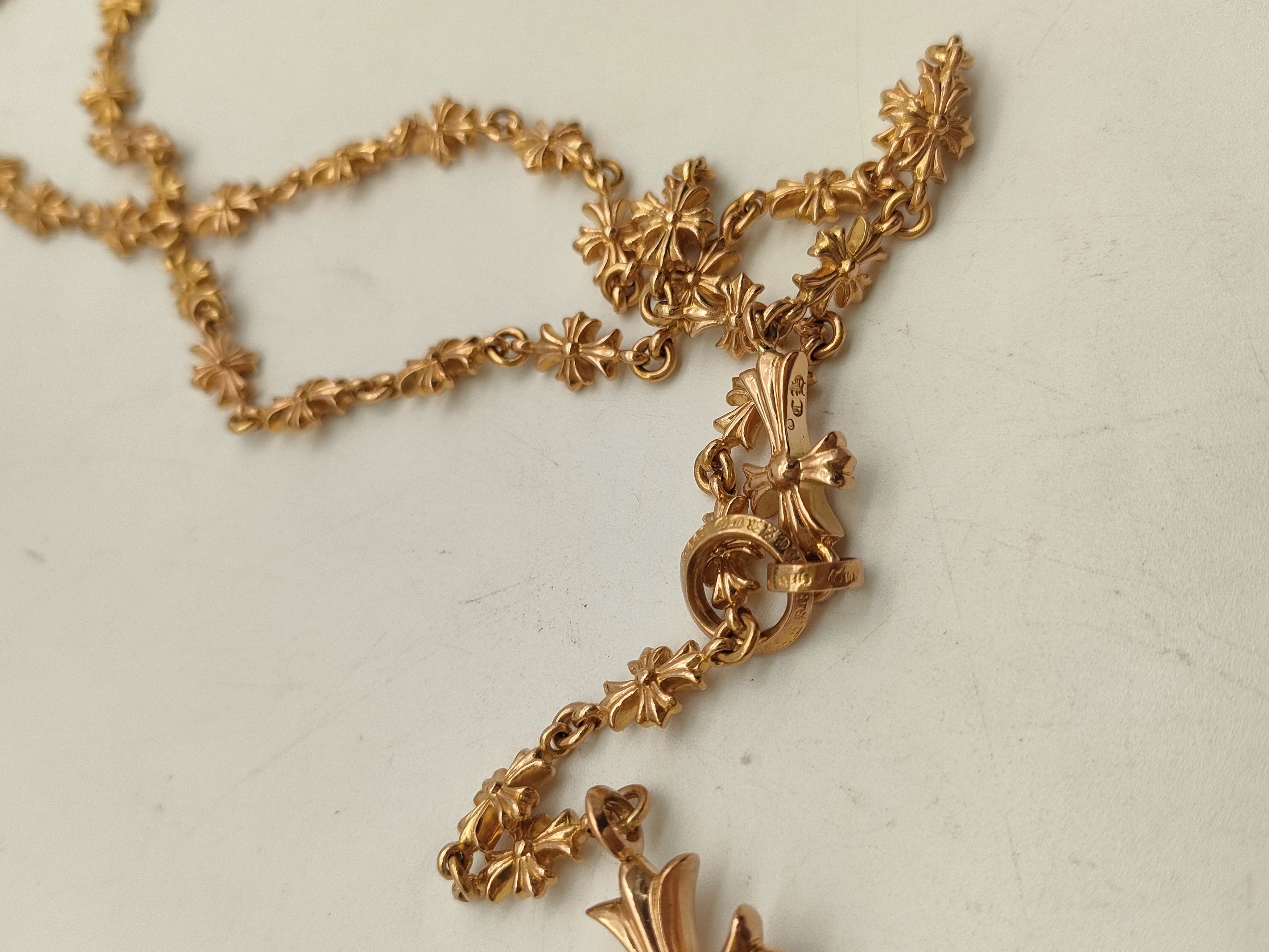 Chrome Hearts Chrome Hearts 22K Gold Tiny E Chokechain Necklace Size ONE SIZE - 10 Thumbnail