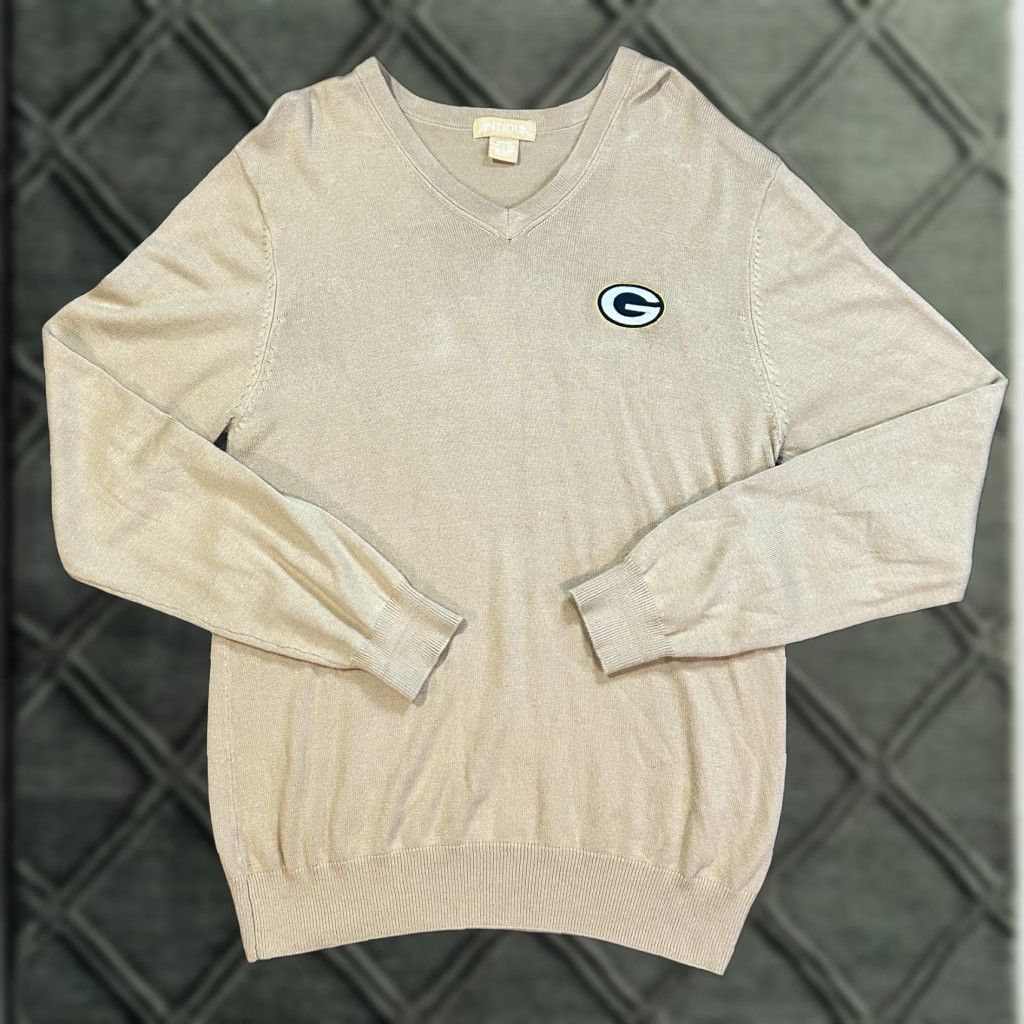 Vintage VINTAGE Antigua Men Sweater Pullover V-Neck Ribbed Green Bay Packers Gold S Regular Mens Football Size US S / EU 44-46 / 1 - 1 Thumbnail