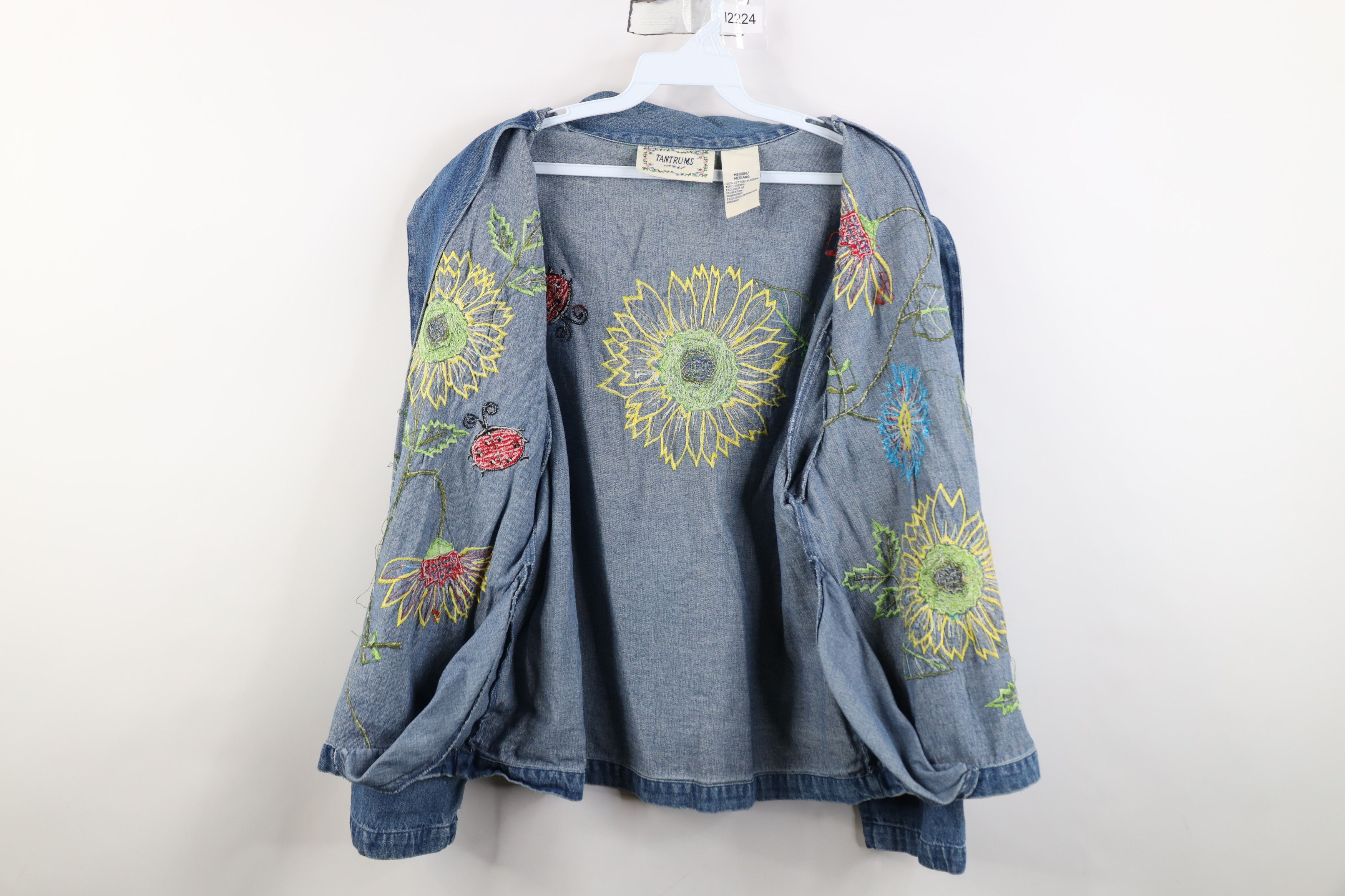 Vintage Vintage 90s Y2K Streetwear Nature Sun Flower Denim Jacket Size M / US 6-8 / IT 42-44 - 10 Thumbnail