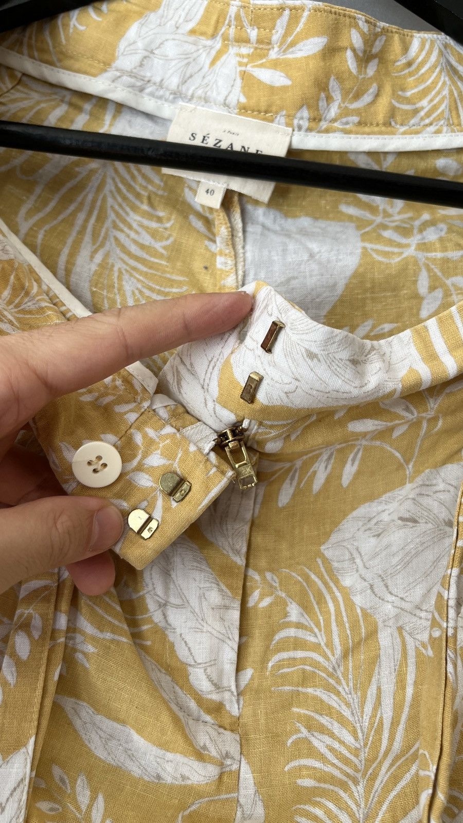 Sezane Sezane Linen Cotton Floral Print Yellow Shorts Size 28" / US 6 / IT 42 - 10 Thumbnail