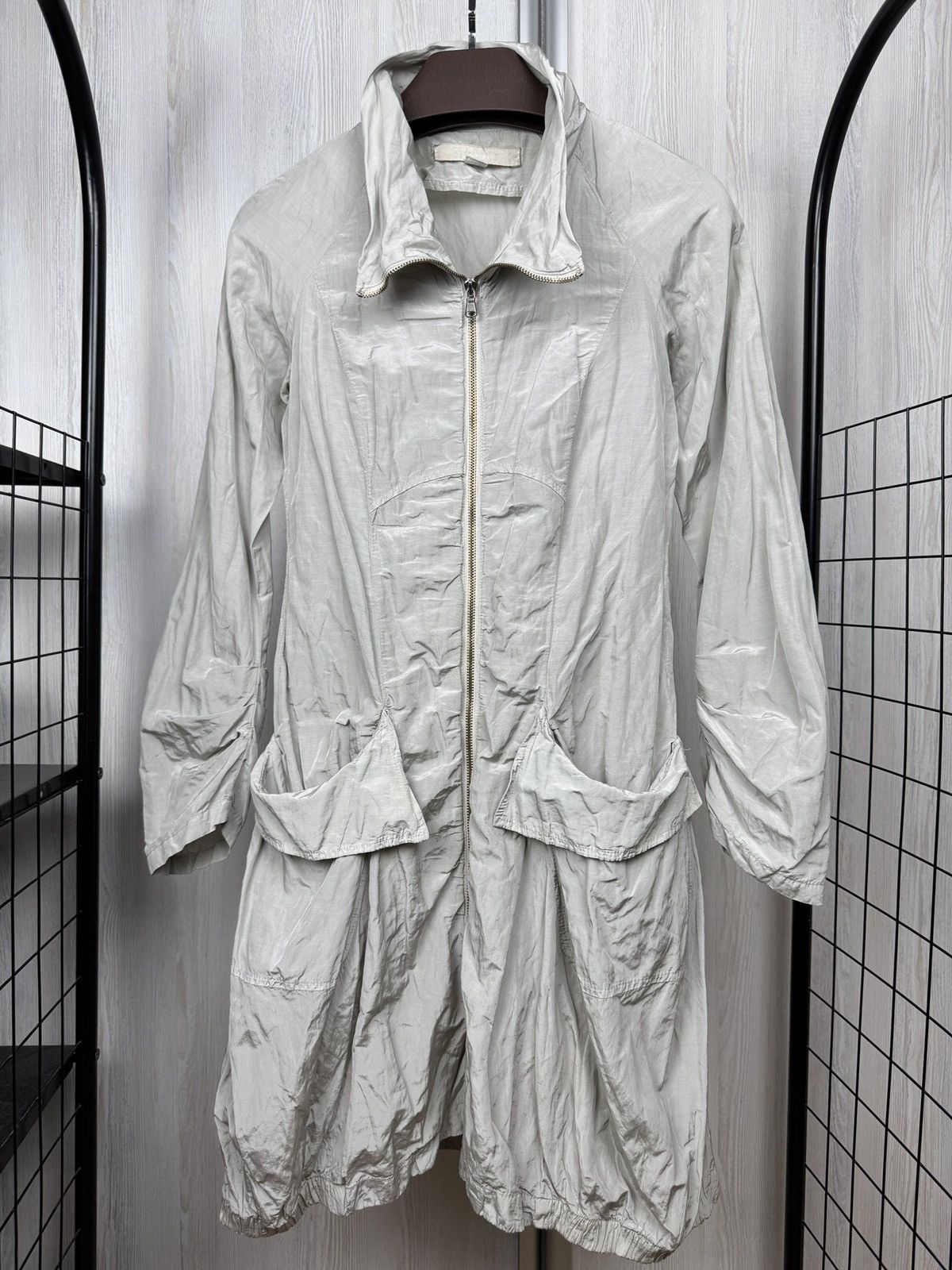 Transit Transit Par Such TR-900 Beige Metal Designer Full Zip Coat Size XS / US 0-2 / IT 36-38 - 2 Thumbnail