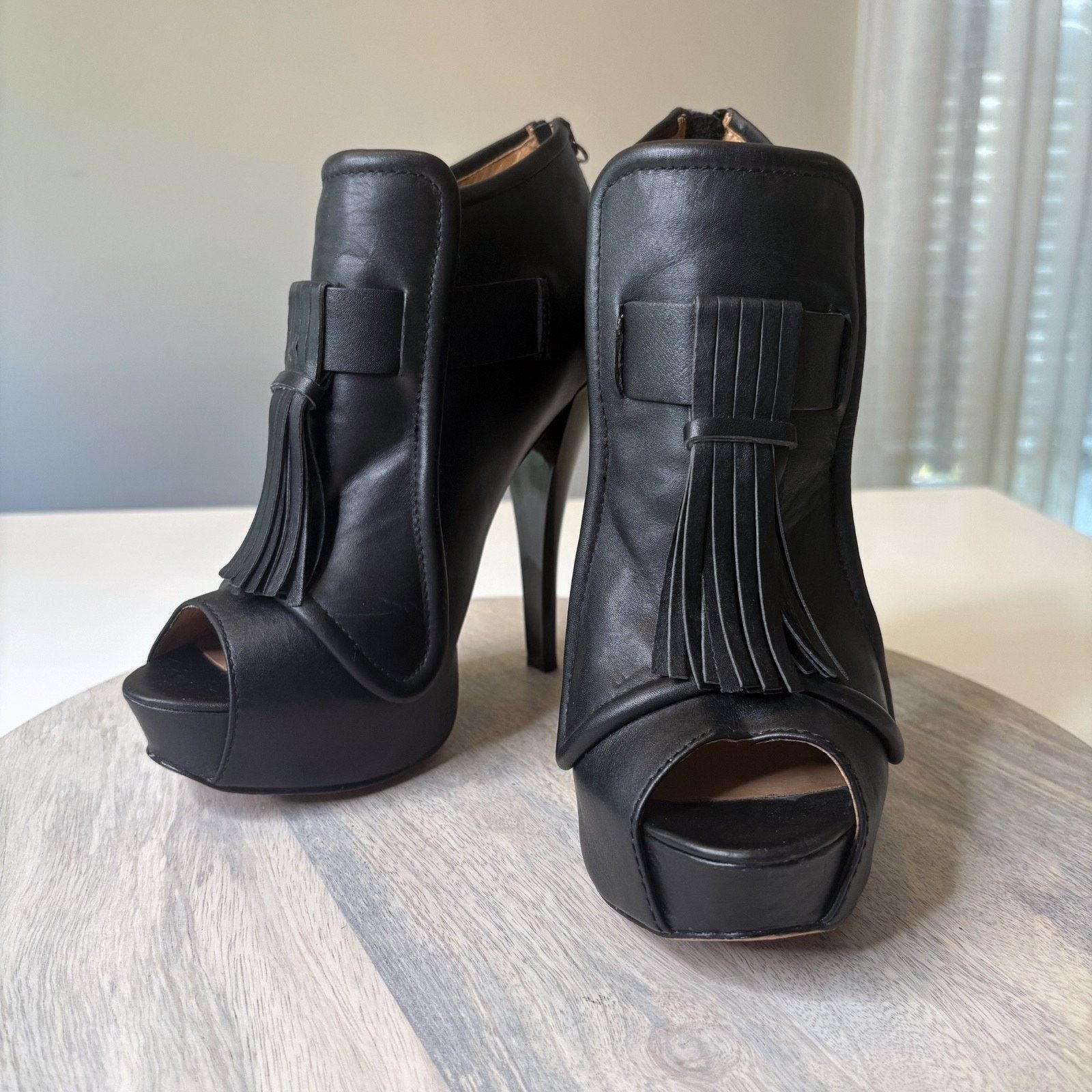 L.A.M.B. L.A.M.B by Nathan Leather Platform Ankle Booties Size 10 M Size US 10 / IT 40 - 3 Thumbnail