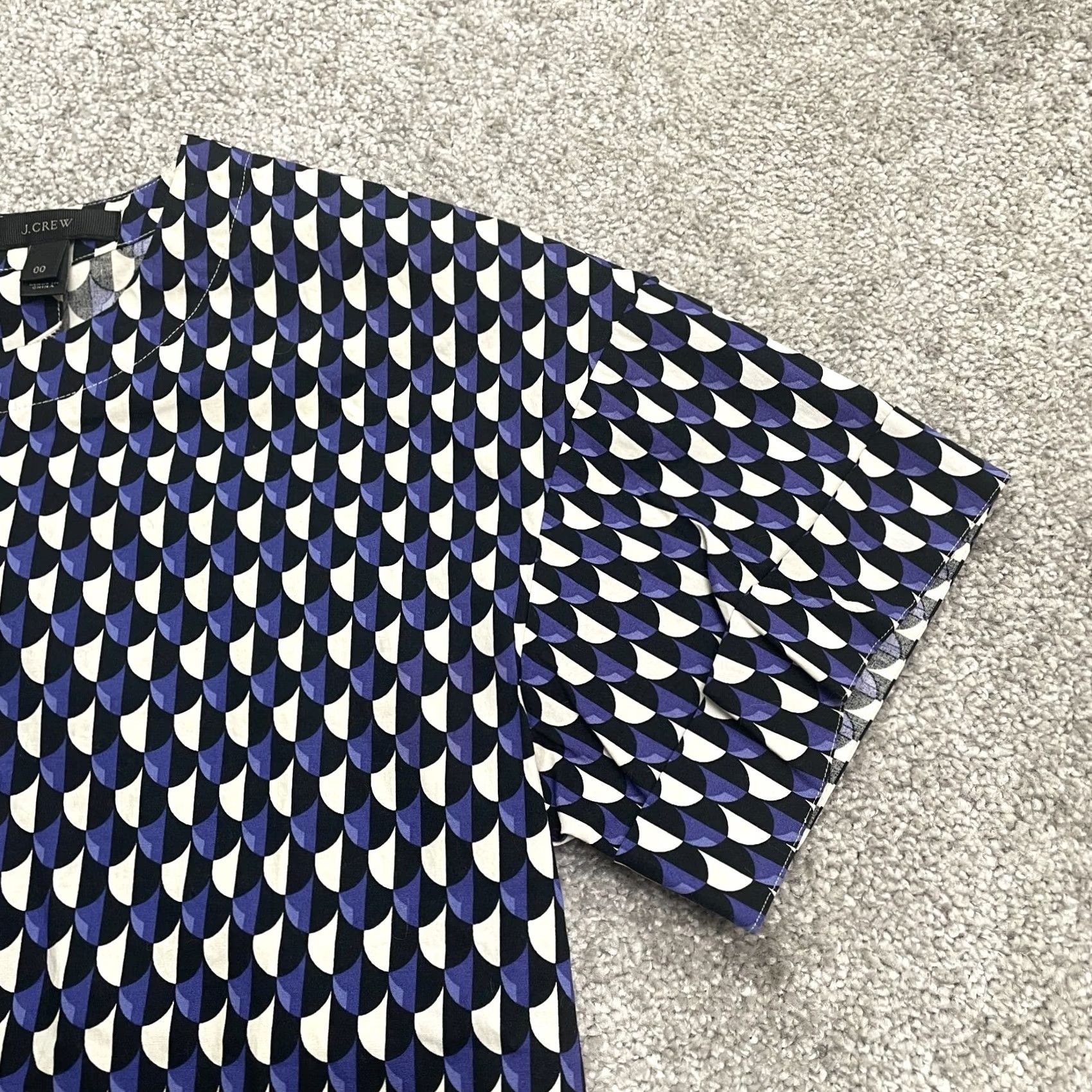 J.Crew J.CREW Geometric Blouse Womens 00 Multicolor Short Sleeve Casual Top Size XXS / US 00 / IT 34 - 5 Thumbnail