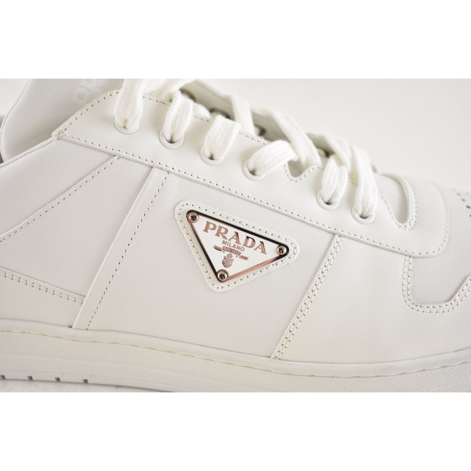 Prada Prada Downtown Lace Up Tie Leather White Triangle Logo Size US 12.5 / EU 45-46 - 7 Thumbnail