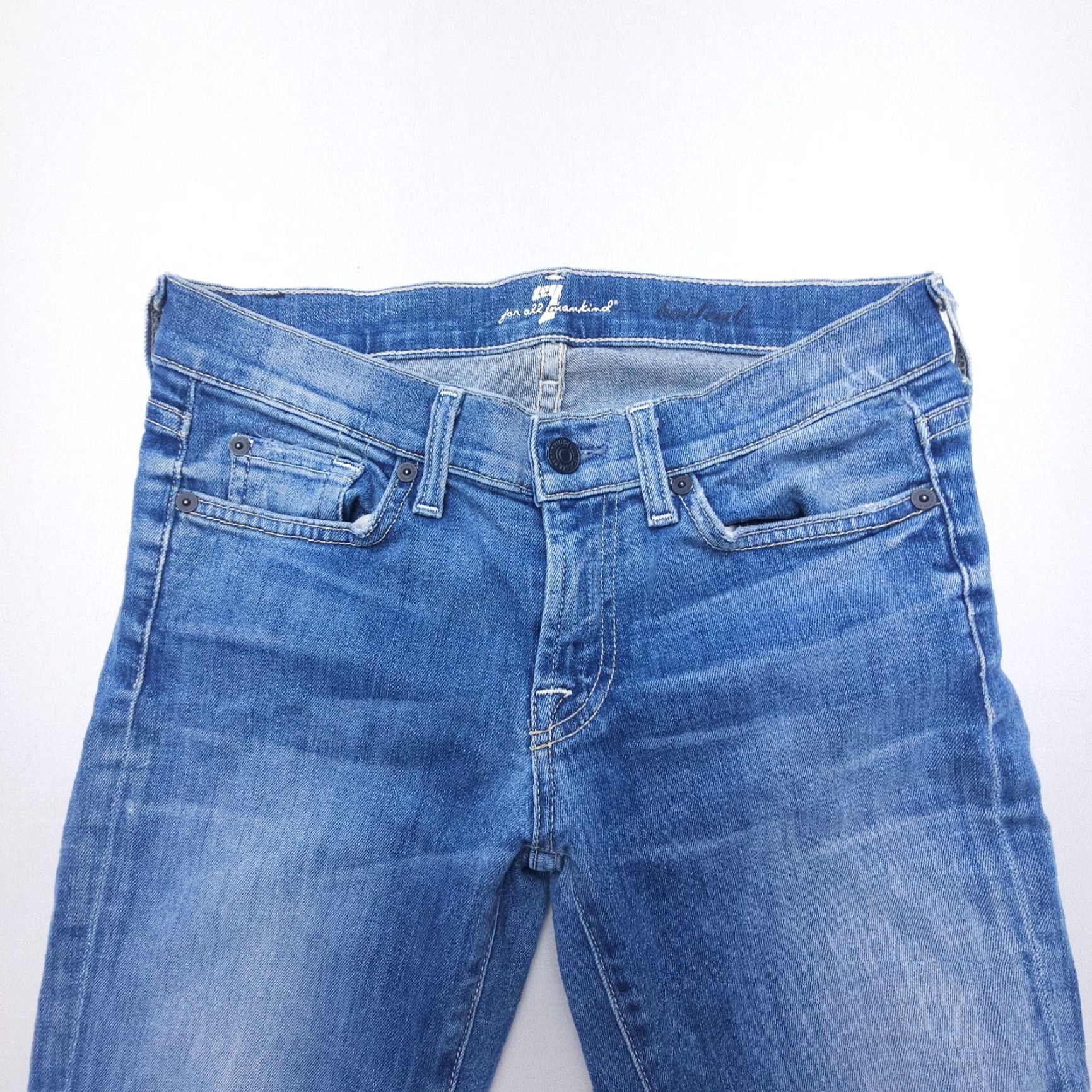 7 For All Mankind 7 For All Mankind Low Rise Bootcut Jeans 26 Regular Blue 29 Inseam Denim 5-Pocket Womens USA Made Belt Loops Size 26" / US 2 / IT 38 - 3 Thumbnail