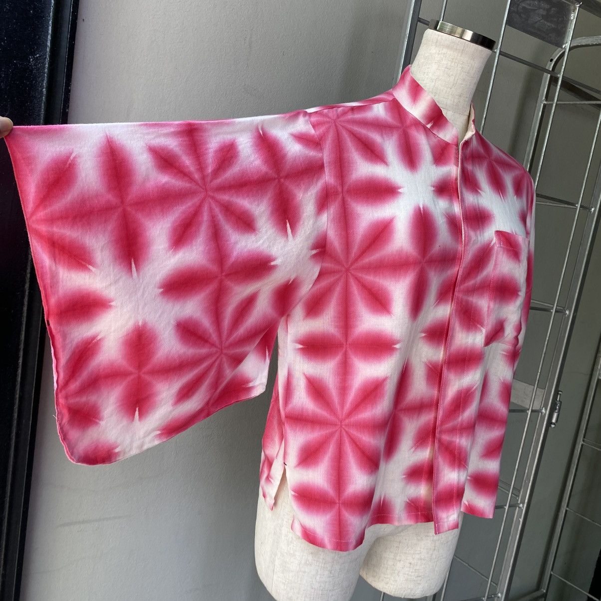SOU SOU SOU SOU Pink Shibori Kimono Sleeve Blouse Size S / US 4 / IT 40 - 7 Thumbnail
