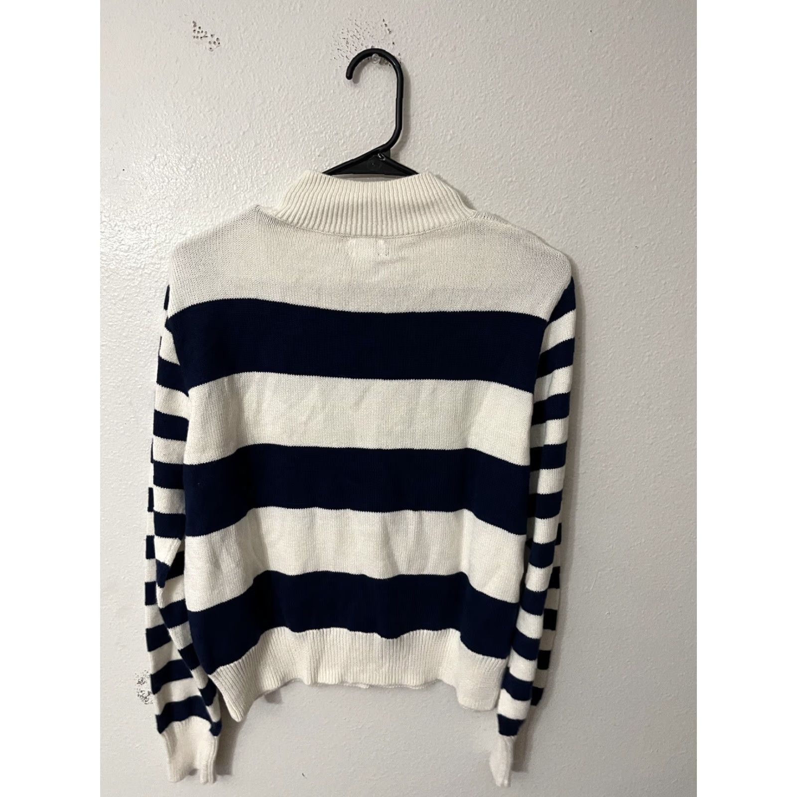 J.Crew VINTAGE J.CREW Nautical Striped Sweater Shirt Women Medium White Blue Express Shipping Size M / US 6-8 / IT 42-44 - 2 Thumbnail