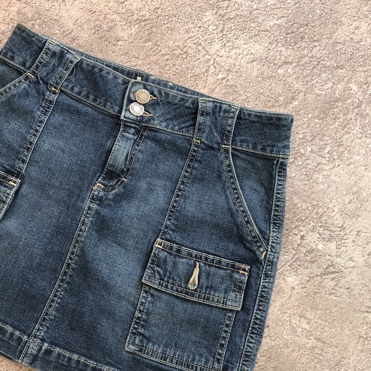 Vintage Y2K Vintage Mini Cargo Skirt Faded Blue Streetwear Slim 27 Size 27" / US 4 / IT 40 - 5 Thumbnail