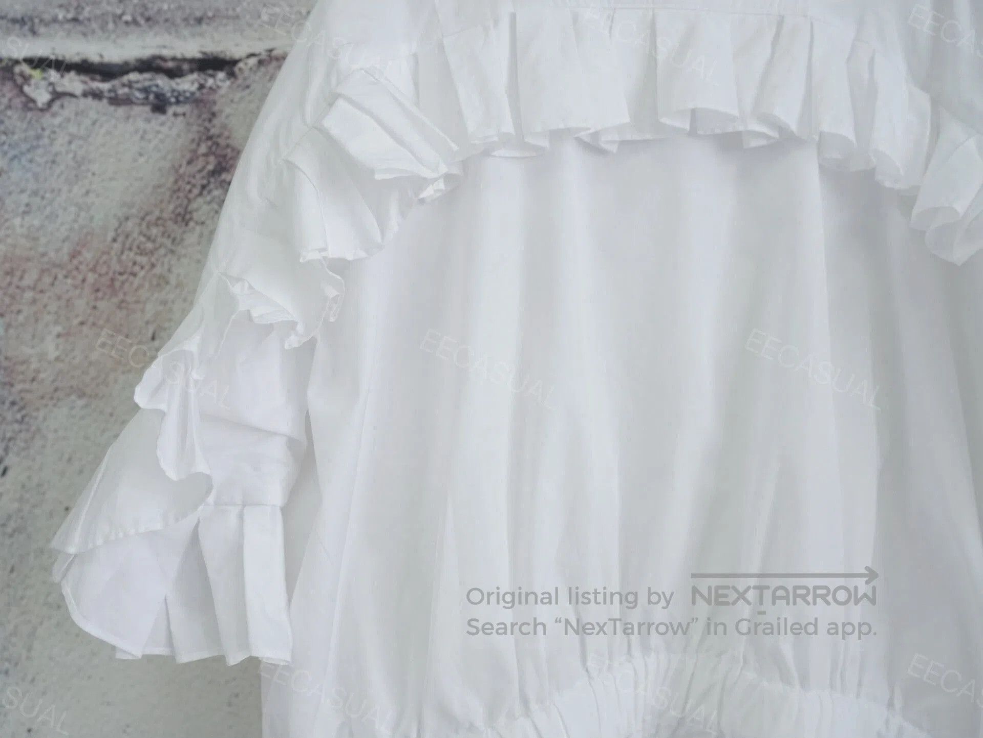 CDG by Comme des Garcons White Ribbon Detail Shirt by Comme des Garçons. Size S / US 4 / IT 40 - 3 Thumbnail