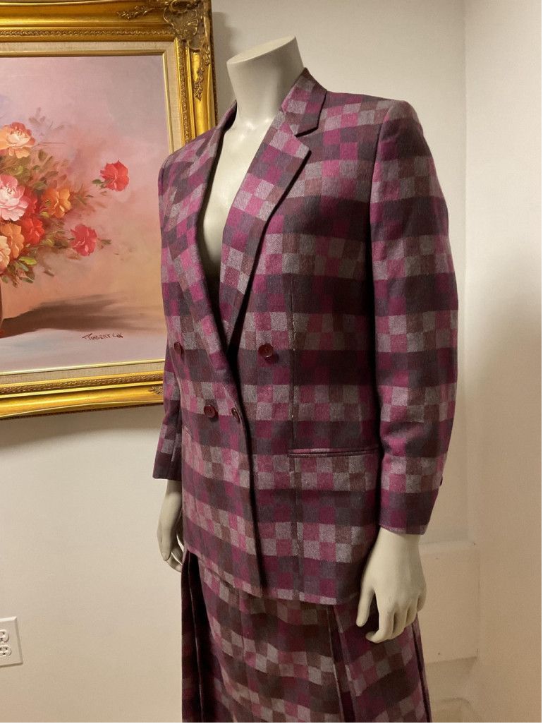 Vintage 1970s Lady Heritage Women’s Vintage Wool Blazer & Skirt Suit Size L / US 10 / IT 46 - 5 Thumbnail