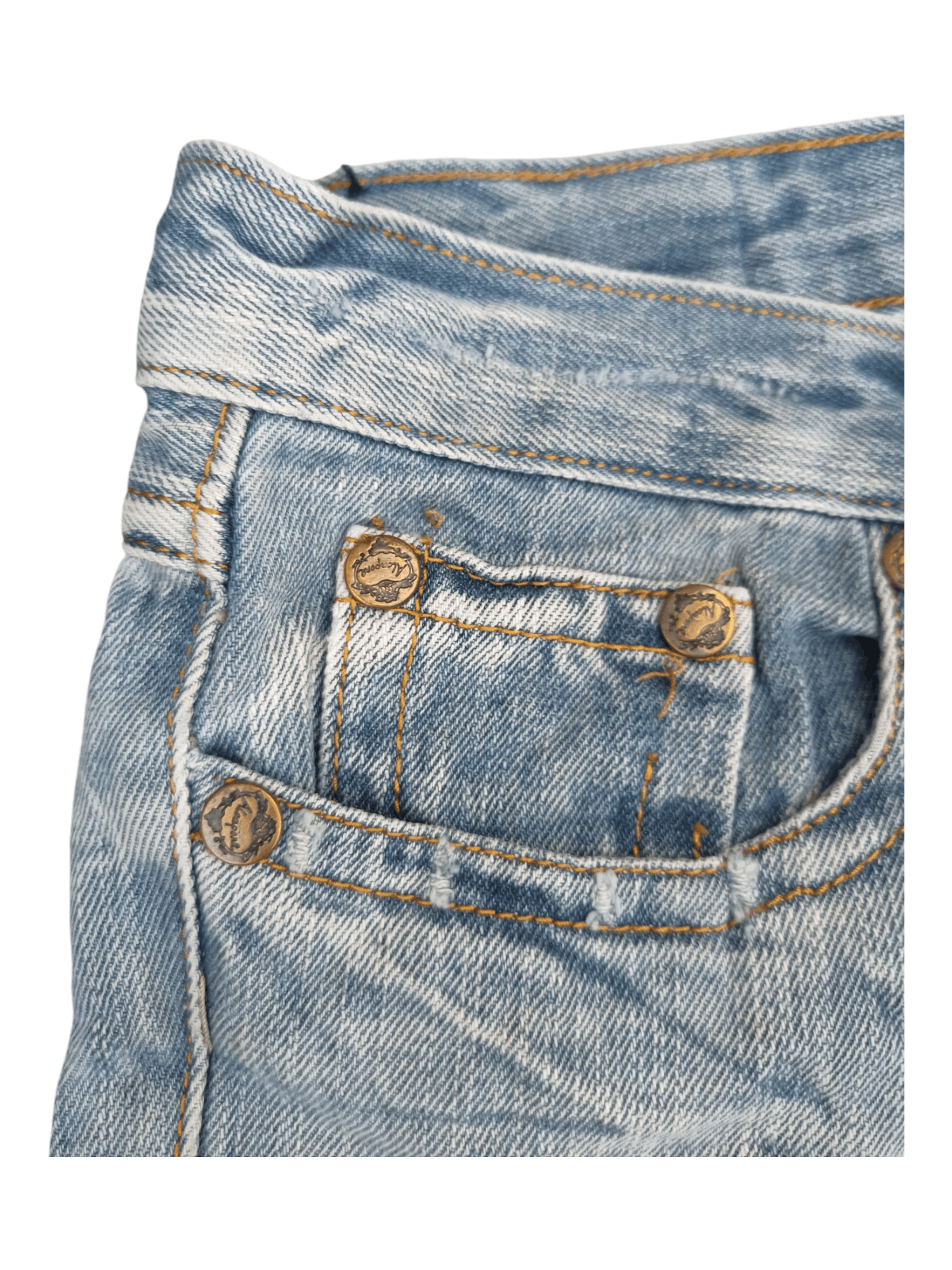 Japanese Brand Alcapone Japan Whiskered Distressed Flared Jeans Size US 30 / EU 46 - 10 Thumbnail