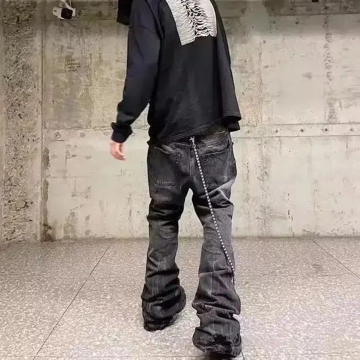 Japanese Brand Wide leg Harajuku Baggy Flared Trousers Oversize Style Y2K Size US 32 / EU 48 - 5 Thumbnail