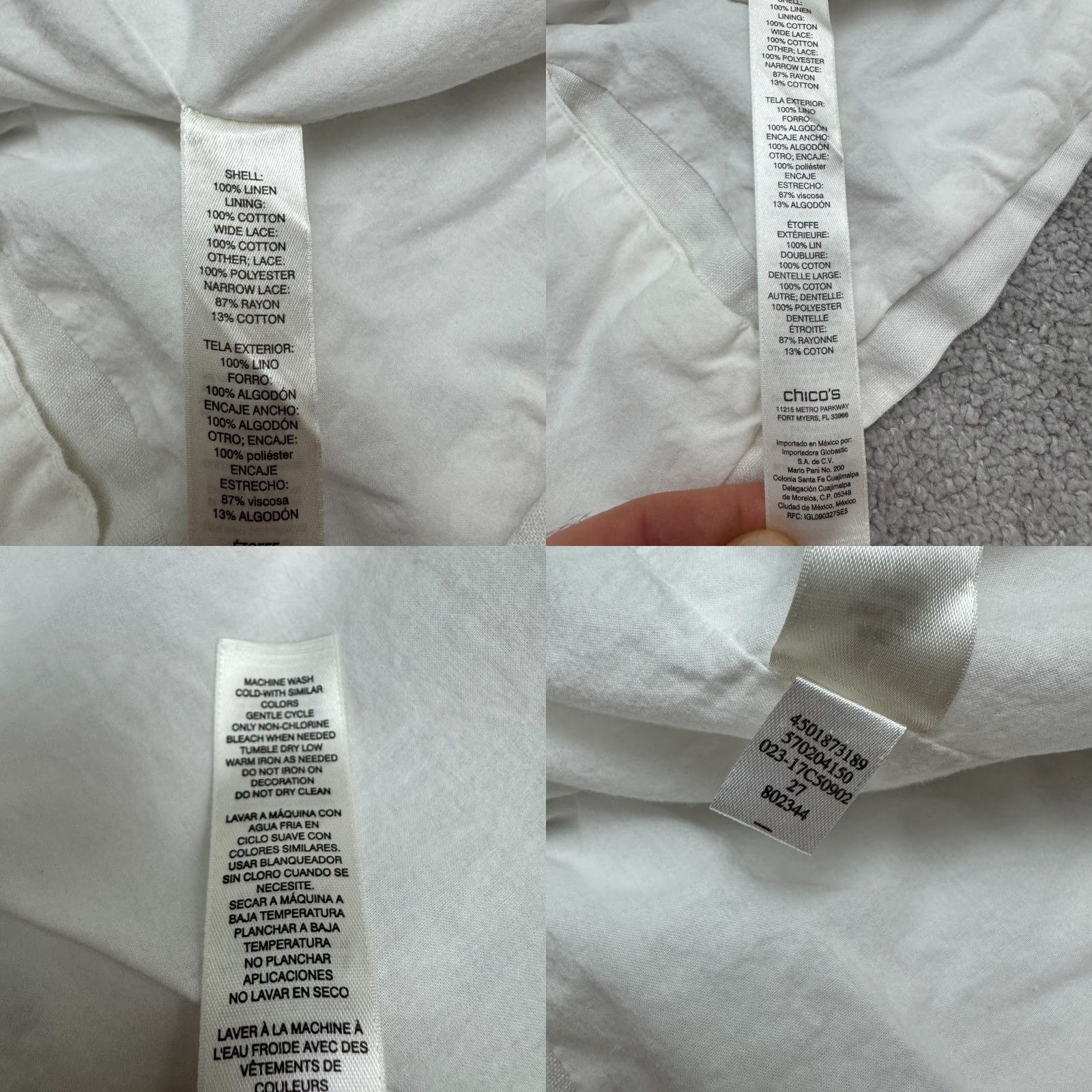 Vintage Chico's Blazer Shirt White Linen Beaded Embroidered Sequin Jacket Women 16 Size XXL / US 16-18 / IT 52-54 - 8 Thumbnail