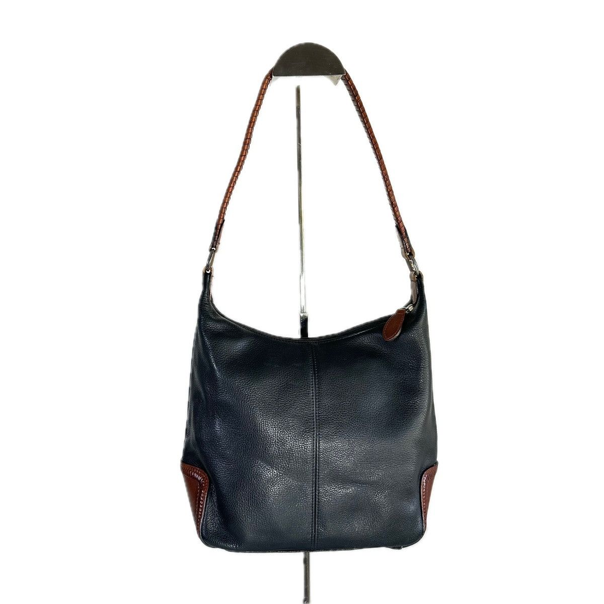 Fossil Vintage Fossil Black Leather Accents Brailed Strap Hobo Bag Size ONE SIZE - 11 Thumbnail