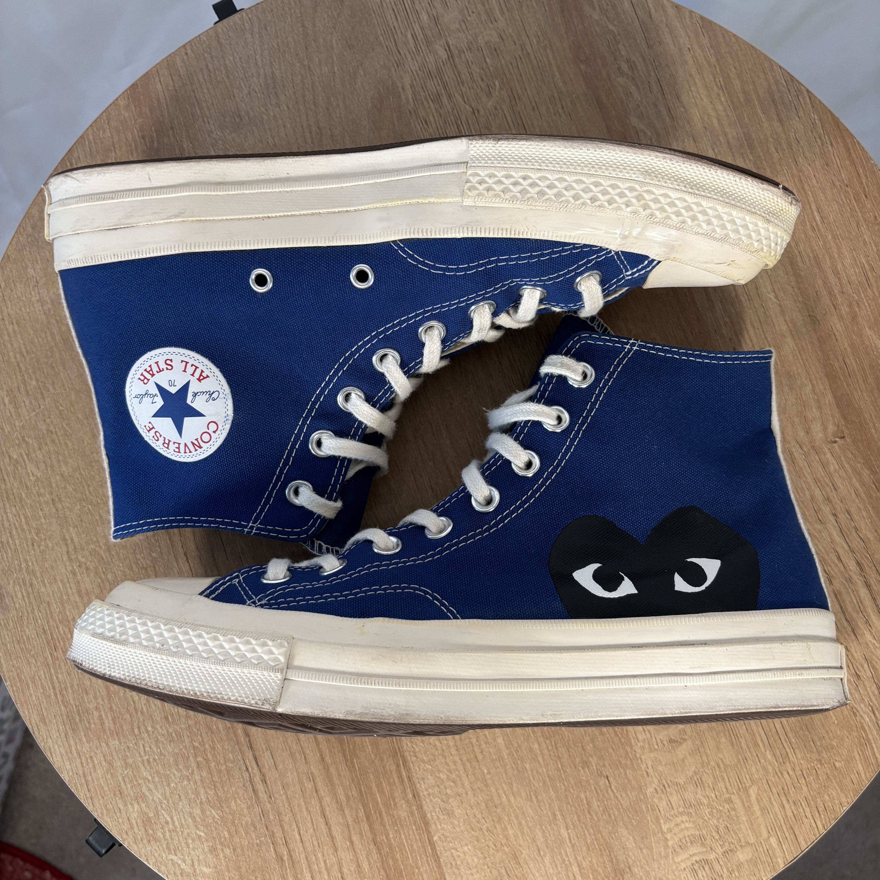 CDG by Comme des Garcons Converse x CDG Play Blue Chuck 70 Hi Tops 9M USED Size US 9 / EU 42 - 8 Thumbnail